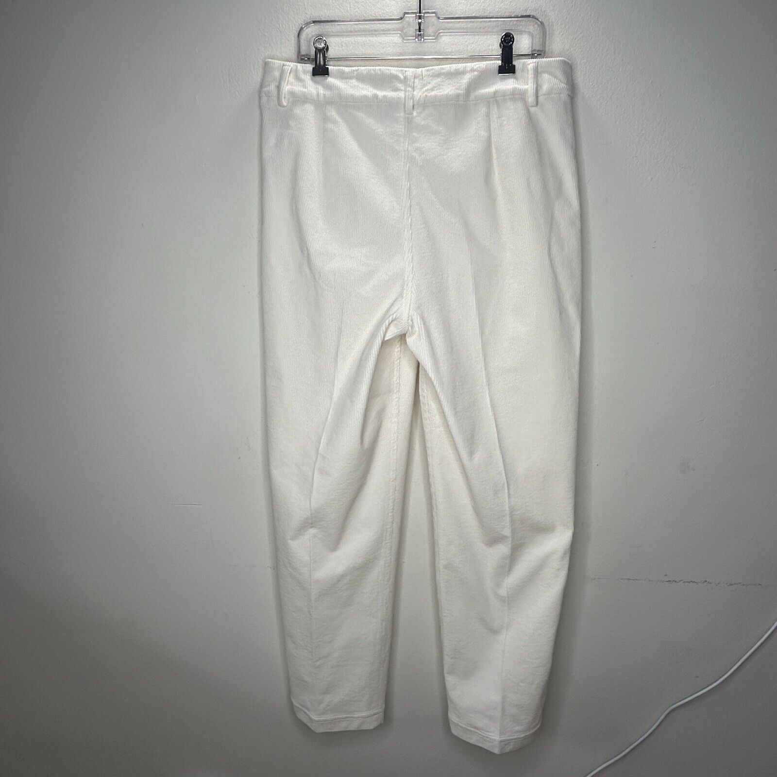 Ganni Ganni Cream Pleated Creased High Waist Corduroy Zip Pants 42 Size 30" / US 8 / IT 44 - 6 Thumbnail