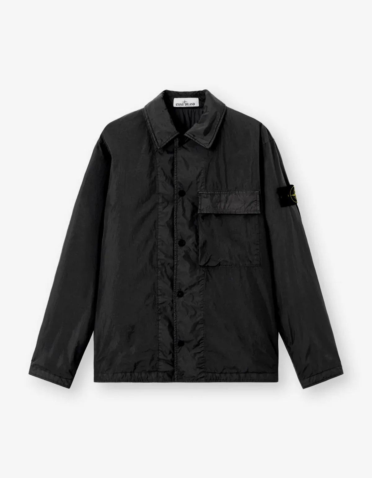 Stone Island Stone Island Black Crinkle Reps NY Overshirt Size US S / EU 44-46 / 1 - 1 Thumbnail