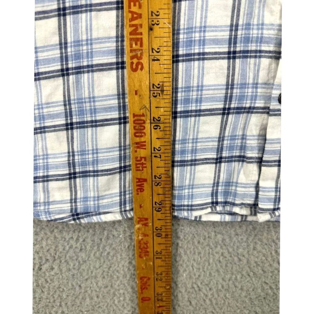 Peter Millar Peter Millar Shirt Mens XL Blue White Plaid 100% Cotton Button-Down Long Sleeve Shirt Mens XL Button-Down Plaid Cotton White/Blue Outdoors Size US XL / EU 56 / 4 - 7 Thumbnail