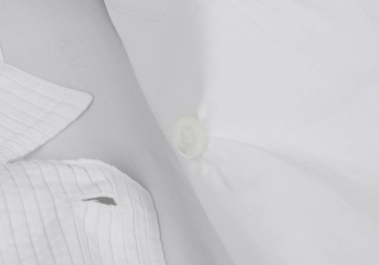 Issey Miyake Band Collar Pin Pleats Shirt in White, Size S Size US S / EU 44-46 / 1 - 11 Thumbnail
