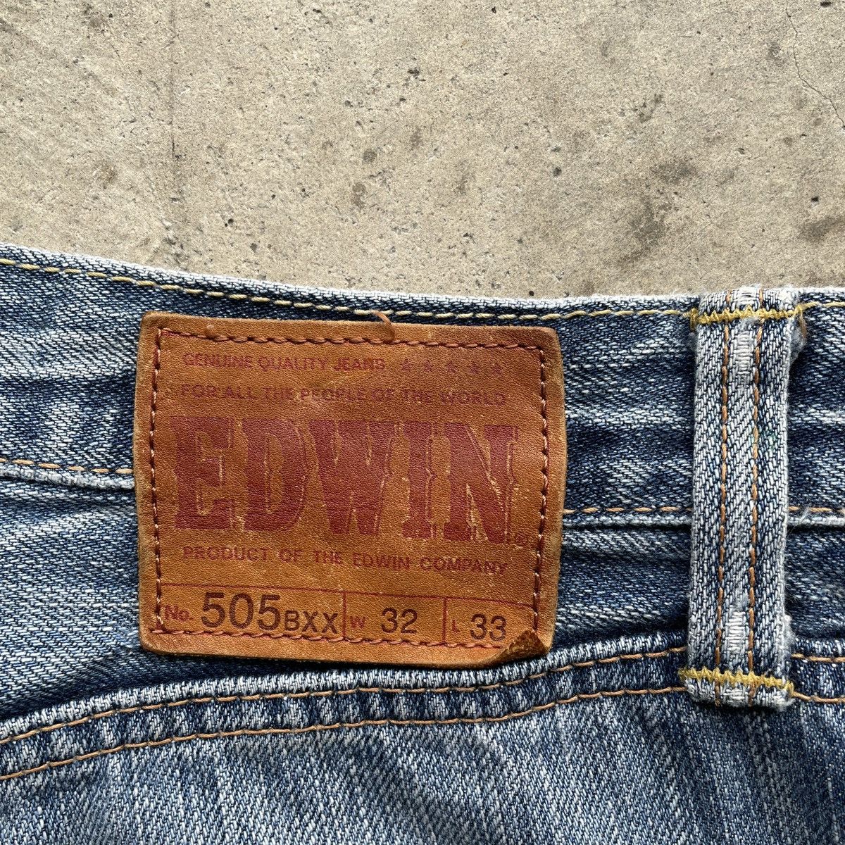 Edwin × Jean × Vintage Vintage Faded Edwin 505 Orange Tag Jeans Pants Distressed Size US 34 / EU 50 - 9 Thumbnail