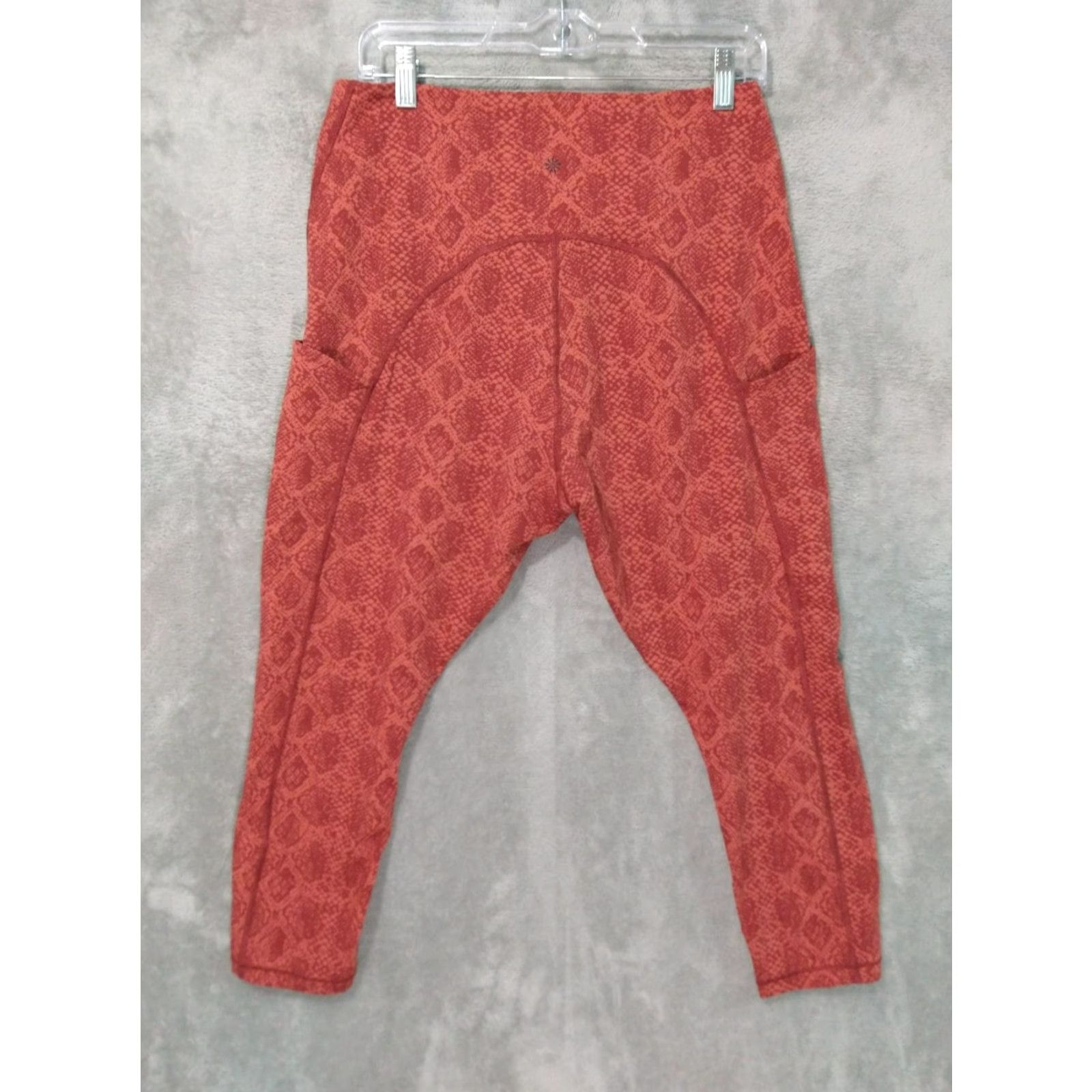 Athleta Athleta Leggings Womens 2X Orange Snake Ultimate Stash Pocket Pull On Size 40" / US 18 - 2 Thumbnail