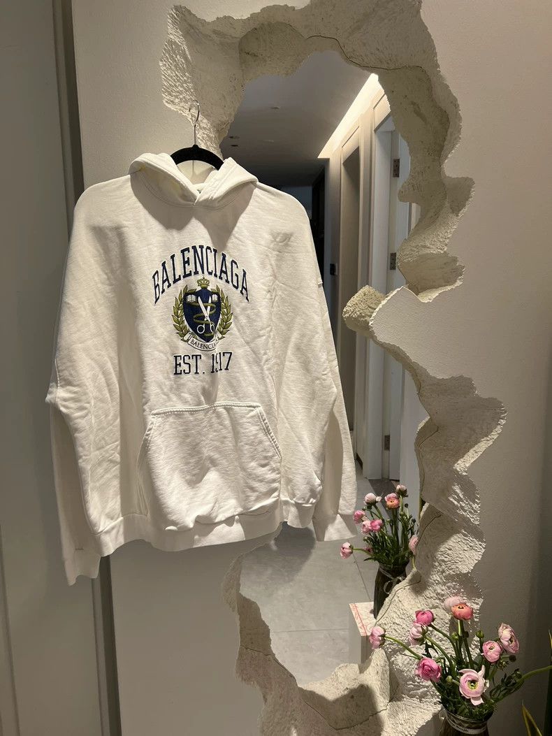Balenciaga White 1917 Hoodie New Size 2 In Stock Ships I