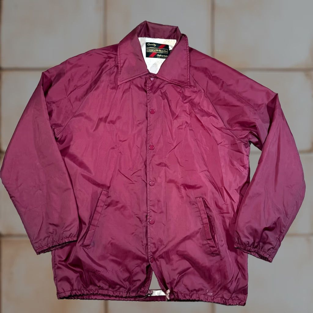 Sears VINTAGE Sears Barn Coat Jacket Mens Size Large Tall Maroon Lined Nylon 1970s Size US L / EU 52-54 / 3 - 1 Thumbnail