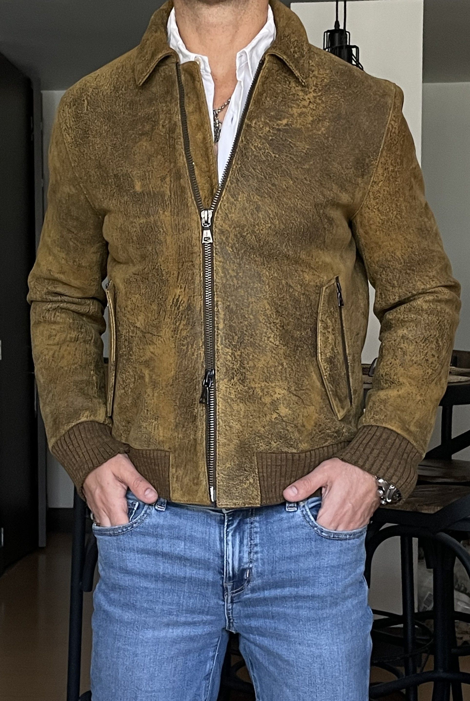 John Varvatos $2,498 JOHN VARVATOS Leather Moto Bomber Jacket Size US M / EU 48-50 / 2 - 8 Thumbnail