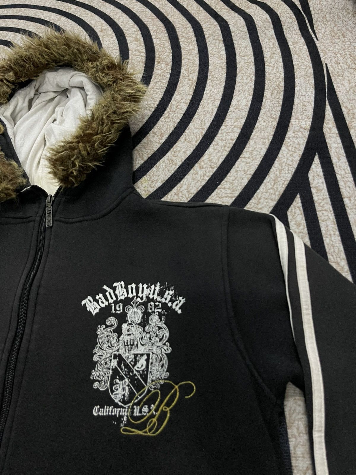 Japanese Brand 2000s BAD BOY FUR HOODIE ZIPPER SUN FADED DISTRESSED Size M / US 6-8 / IT 42-44 - 7 Thumbnail
