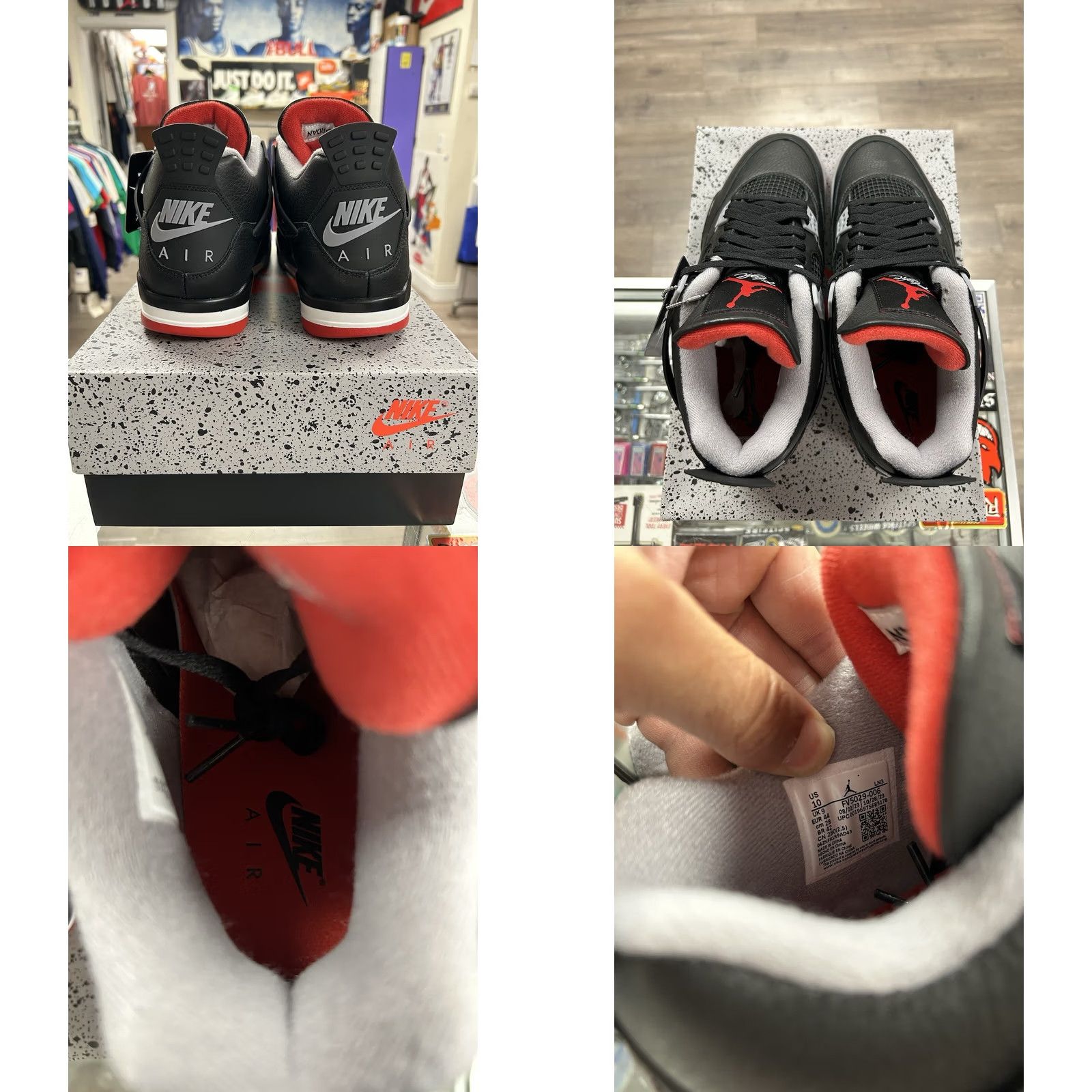 Jordan Brand Air Jordan 4 Retro BRED Reimagined 2024 Nike Sneaker Mens US 10 Black FV5029 006 10286-1 Size US 9 / EU 42 - 8 Thumbnail