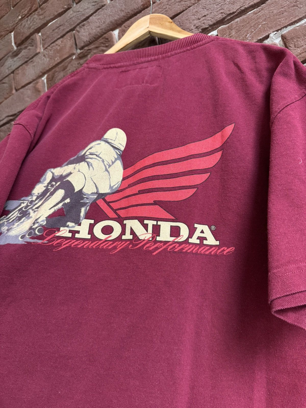 Honda Vintage 90s Honda Legendary Performance Rare XL Maroon Drip Size US XL / EU 56 / 4 - 8 Thumbnail
