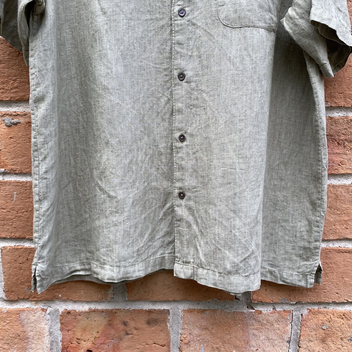 Brandini BRANDINI Light Green 100% Linen Short Sleeve Shirt Size US L / EU 52-54 / 3 - 11 Thumbnail