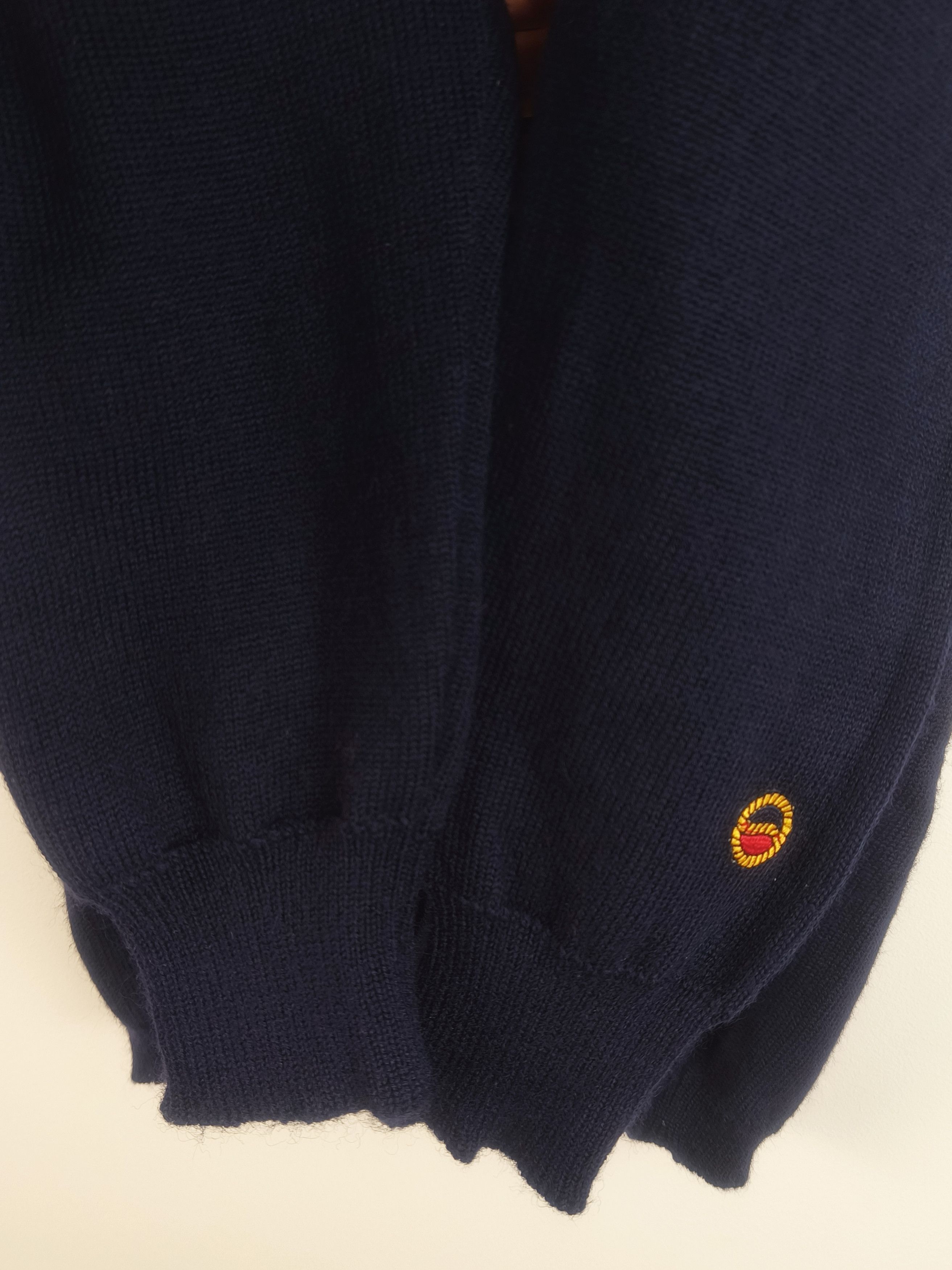 Vintage Busnel Woolmark Cardigan Navy Blue Pure Wool Vintage Sweater Size US M / EU 48-50 / 2 - 3 Thumbnail