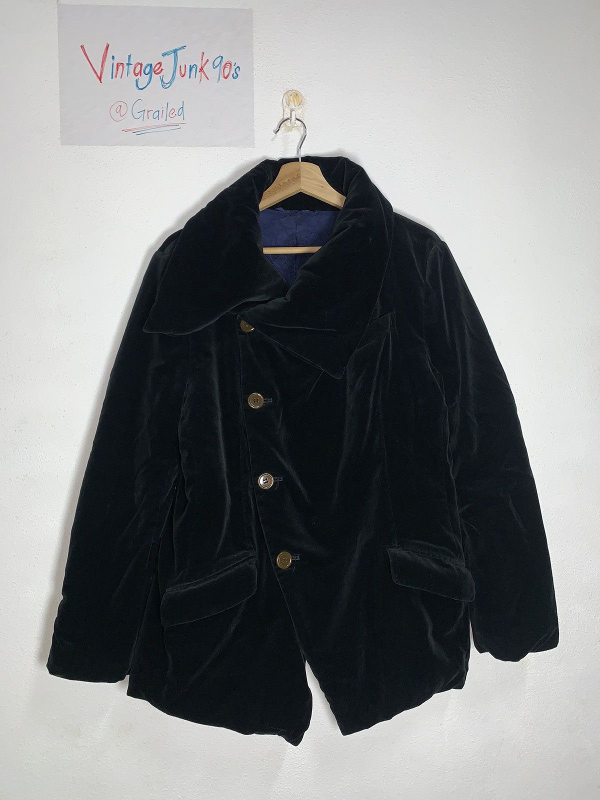 image of Italian Designers x Vintage Double Breast Colar Velvet/corduroy Vivienne Westwood Jacket in Black (