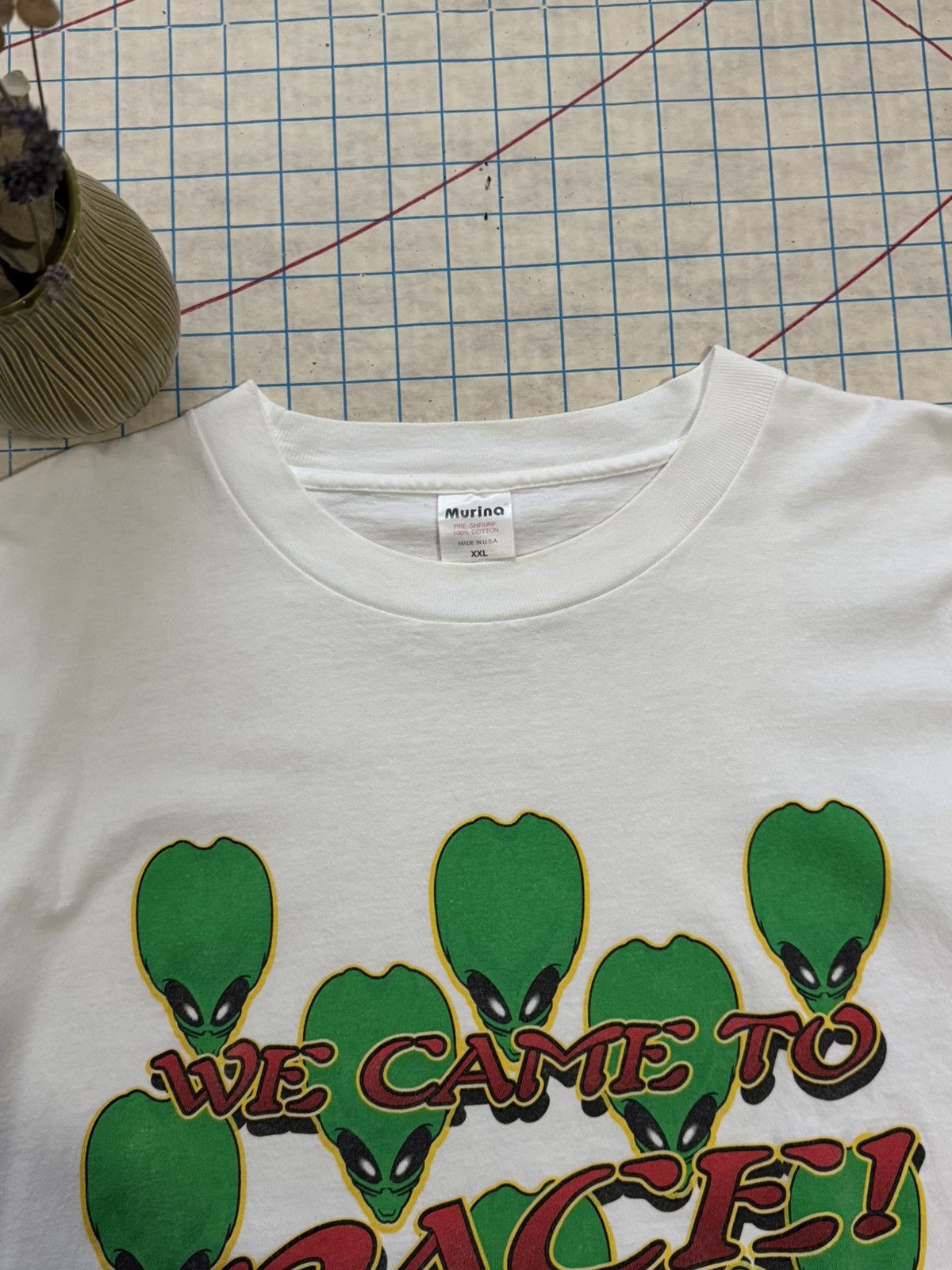 NASCAR × Vintage Vintage NASCAR Aliens We Came To Race Graphic Tee XXL White Size US XXL / EU 58 / 5 - 4 Thumbnail