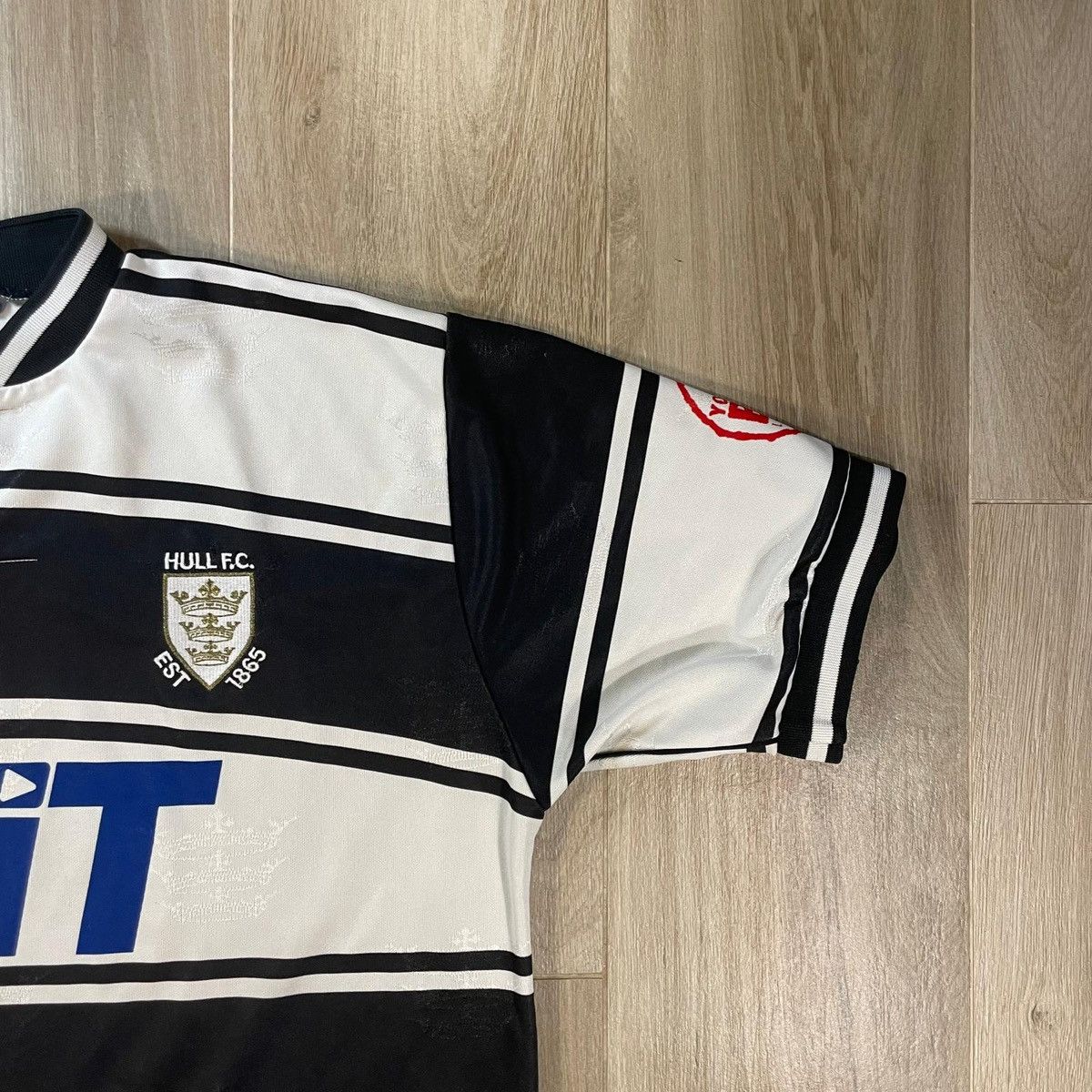 Other Hull FC black and white striped rugby shirt tee vintage 90s Size US L / EU 52-54 / 3 - 4 Thumbnail