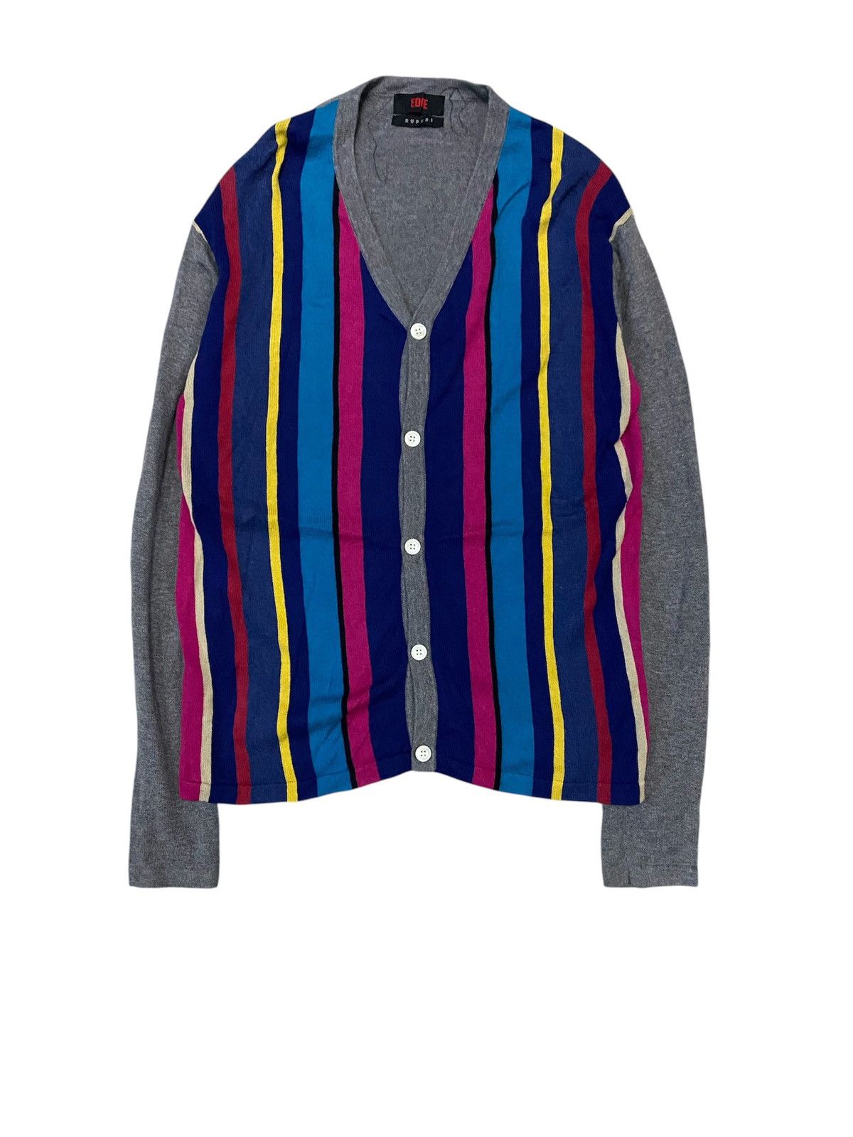 PHENOMENON 1990s EDGE RUPERT Rainbow knit cardiagn Size US M / EU 48-50 / 2 - 1 Thumbnail