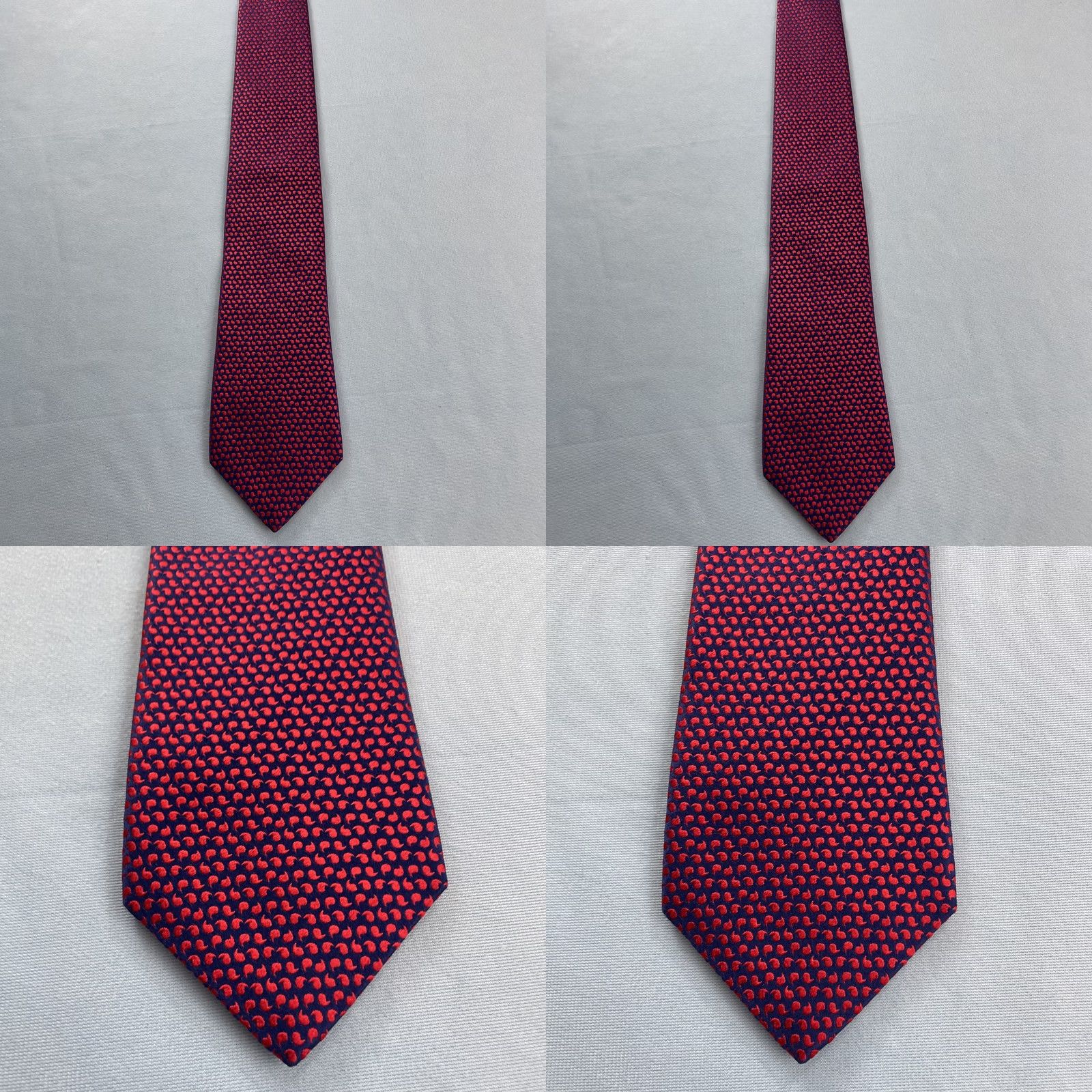Charles Tyrwhitt VINTAGE? No. Charles Tyrwhitt Silk Tie Red Blue Textured Men Necktie Made England 3.5x60 Size ONE SIZE - 9 Thumbnail