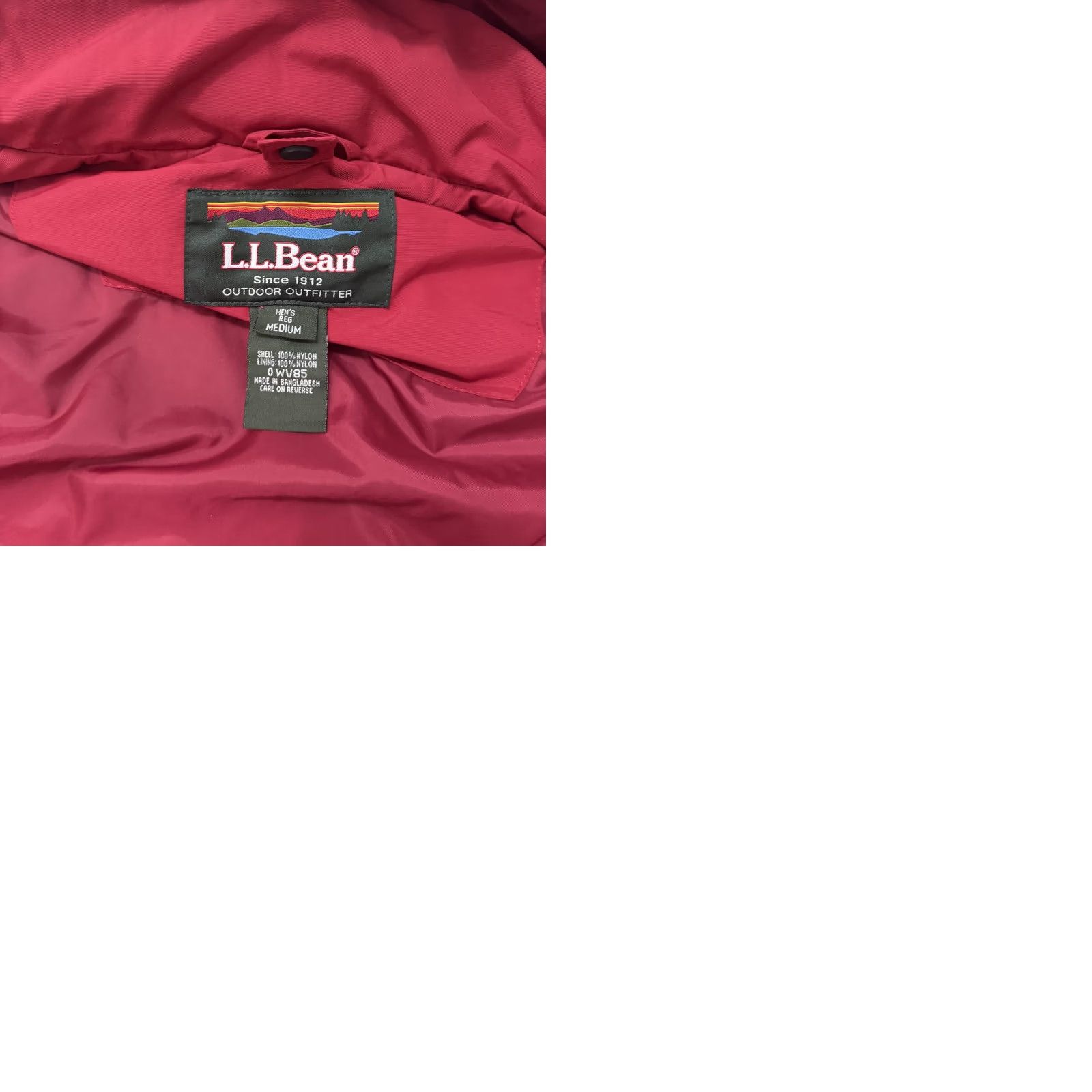 Vintage LL Bean Jacket Mens M Red Hooded Windbreaker Nylon Full Zip Outdoor Winter Branded Logo Zip Pockets Size US M / EU 48-50 / 2 - 10 Thumbnail