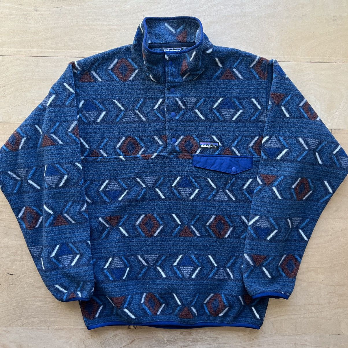 Image of Patagonia Synchilla Snap T Pullover Small Blue Multicolor, Men's