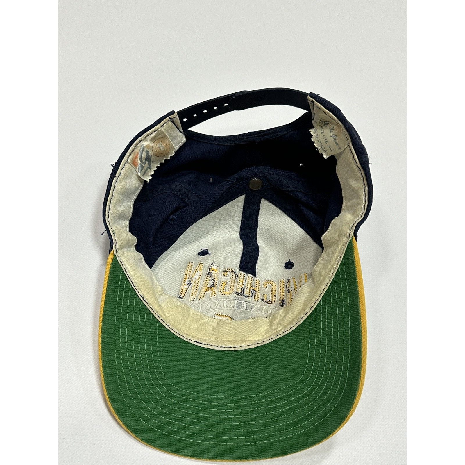 Vintage Vintage 90’s Michigan Wolverines American Football Cap Korea Size ONE SIZE - 6 Thumbnail