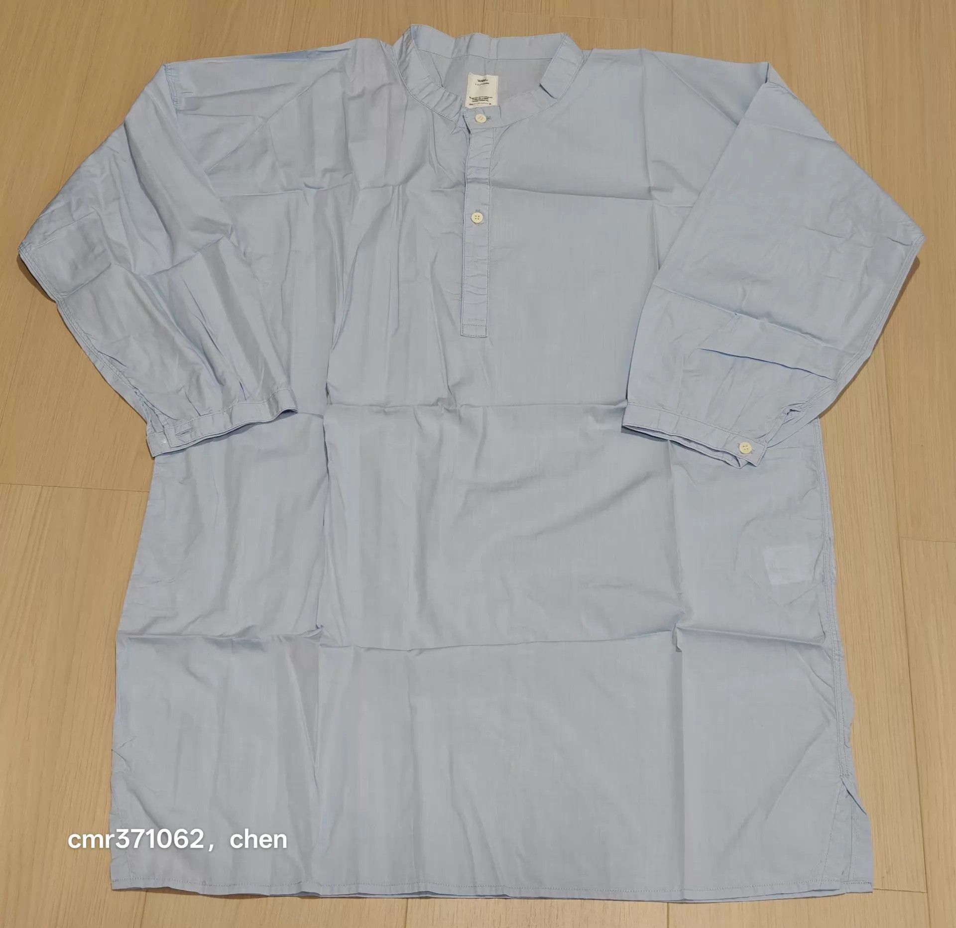 Visvim Visvim 20AW WMV Long Shirt OP lt blue w1 Albini Damage Dyed Size S / US 4 / IT 40 - 1 Thumbnail