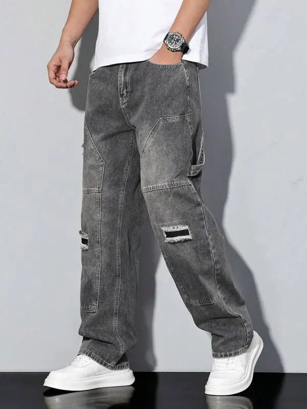 Japanese Brand Isshiki x Man Distressed Straight loose fit cargo jeans Size US 32 / EU 48 - 6 Thumbnail