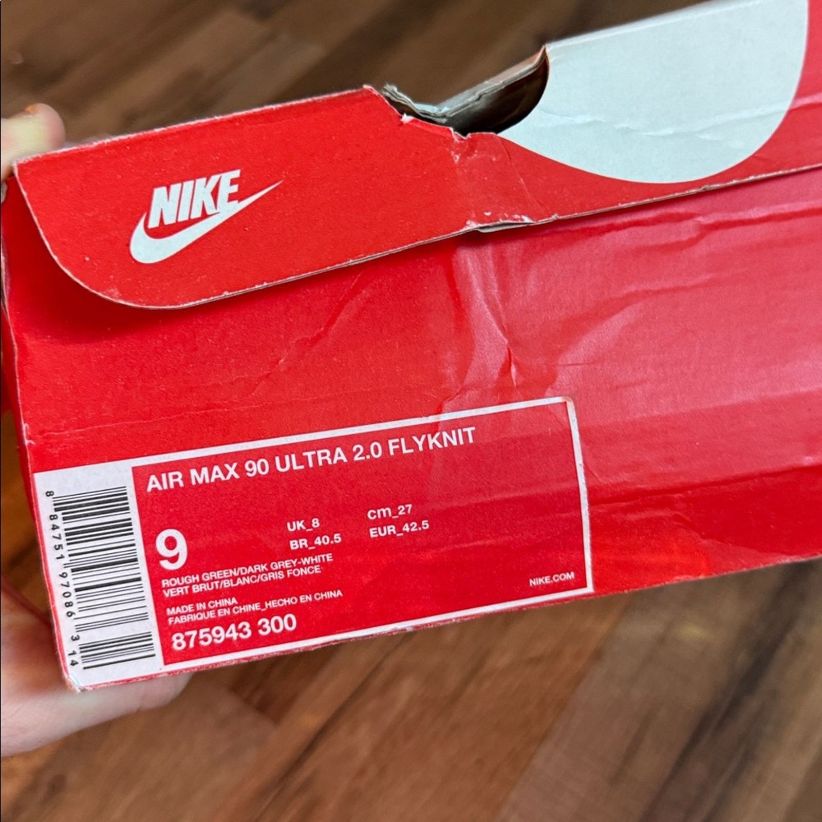 Nike 2016 Nike Air Max 90 Ultra 2.0 Flyknit 'Rough Olive Green' Size US 9 / EU 42 - 10 Thumbnail