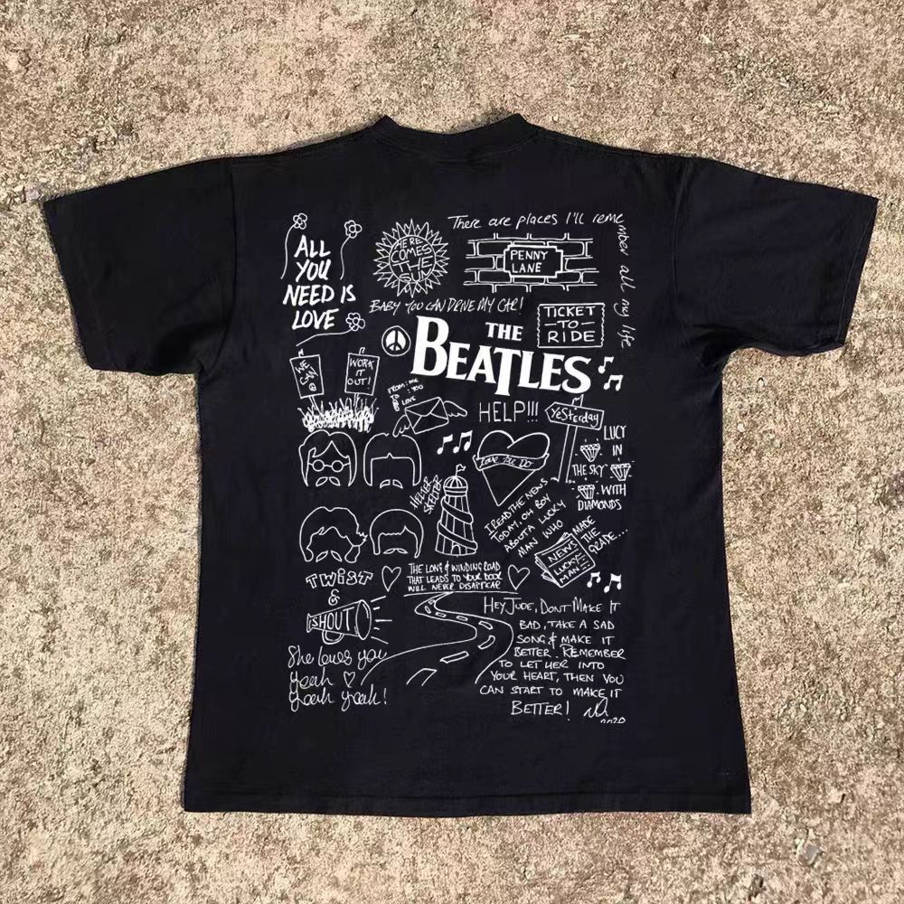 Vintage Black Vintage Band Graffiti Print T-Shirt Size US M / EU 48-50 / 2 - 1 Thumbnail
