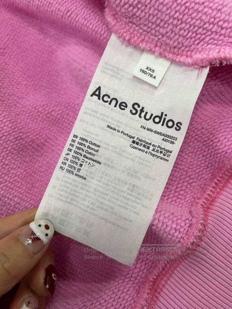 Acne Studios Acne Studios Pink Hooded Sweatshirt Long Sleeve Top Size US XXS / EU 40 - 6 Thumbnail