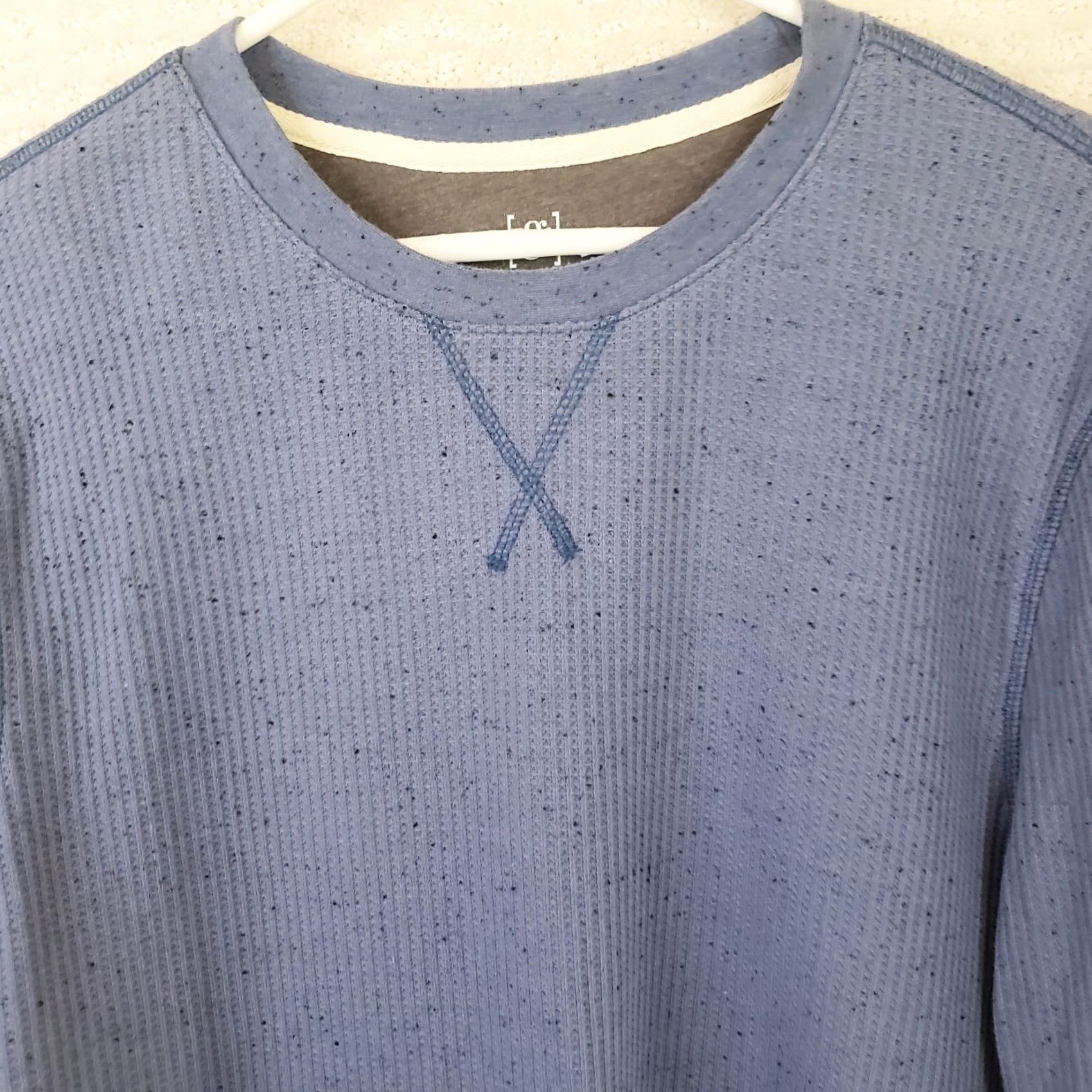 George George T Shirt Men L Heather Blue Long Sleeve Crewneck Knit Stretch Size US L / EU 52-54 / 3 - 3 Thumbnail