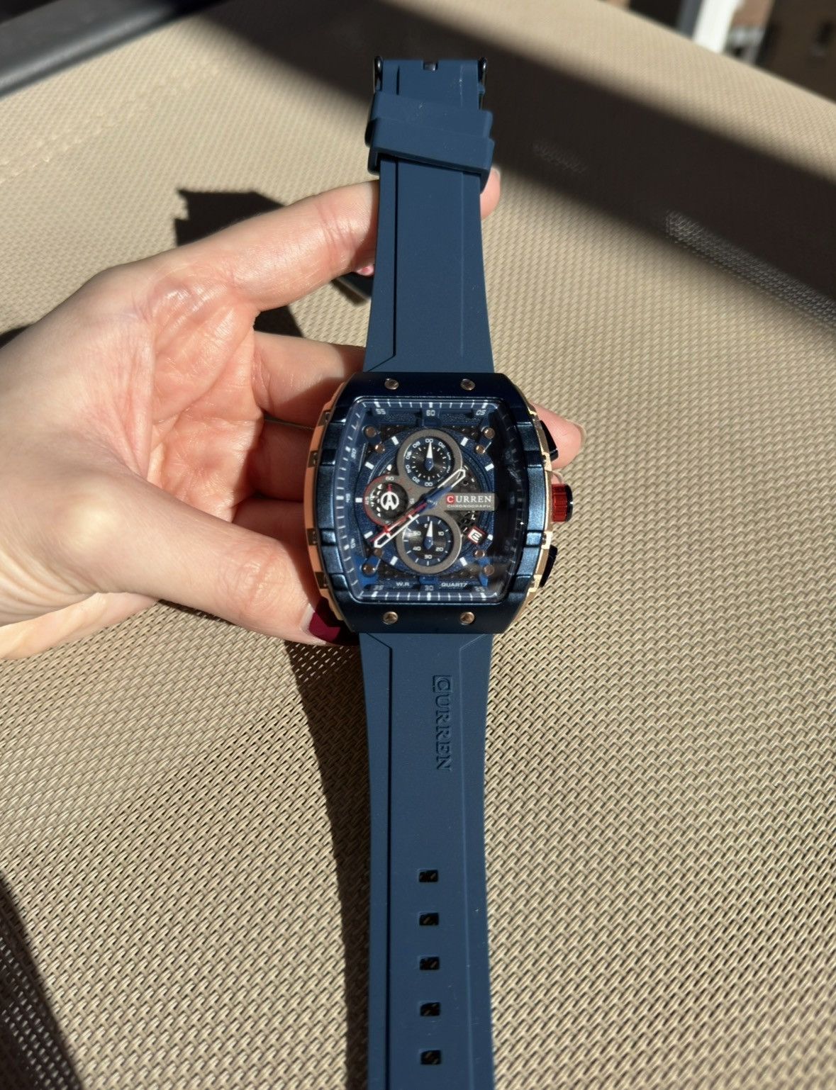 Curren Chronograph Navy Men's Sport Wristwatch Quartz Brand New Size ONE SIZE - 5 Thumbnail
