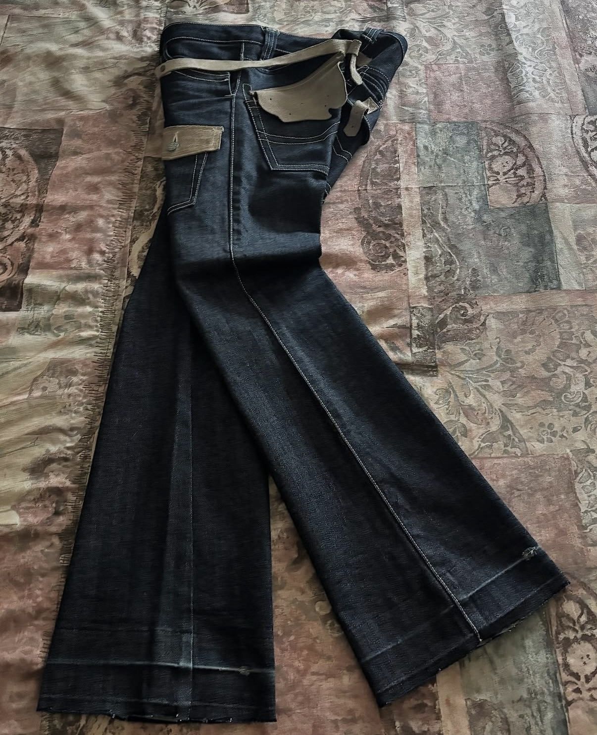 Other Archive Body Butter Flare Denim w/ Cowhide Leather Straps Size US 30 / EU 46 - 3 Thumbnail