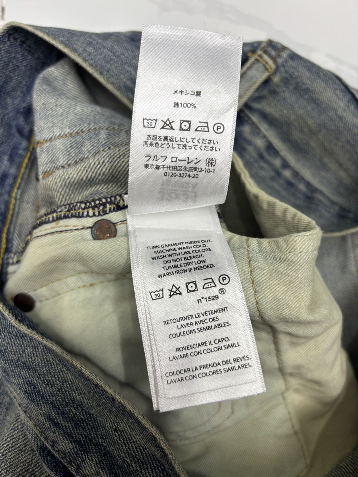 Kapital 🔥POLO RALPH LAUREN BORO MUD WASH DISTRESSED DENIM JEANS Size US 34 / EU 50 - 15 Thumbnail