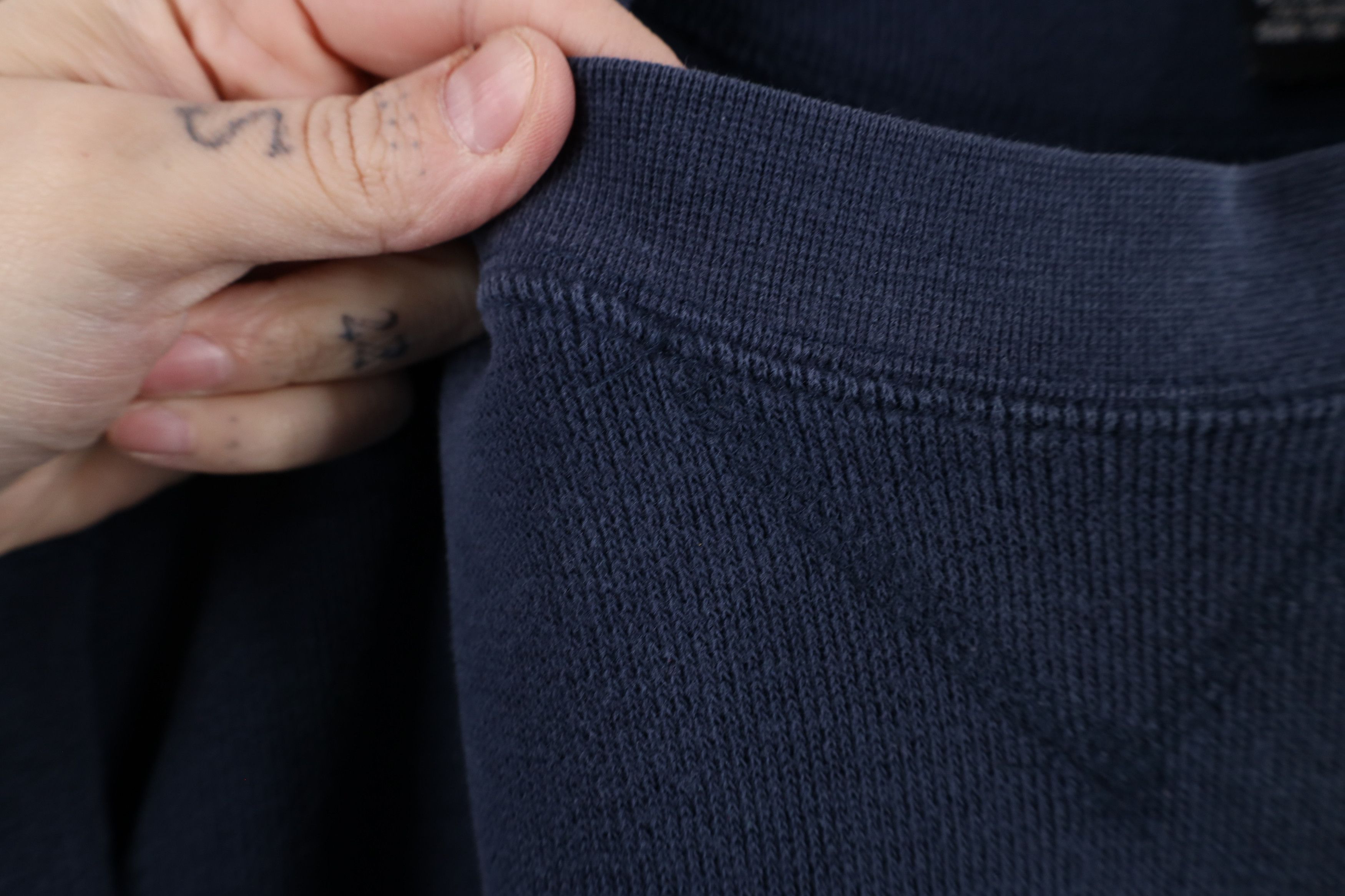 Vintage Vintage 90s Streetwear Ribbed Knit Crewneck Sweater Blue Size US XL / EU 56 / 4 - 4 Thumbnail