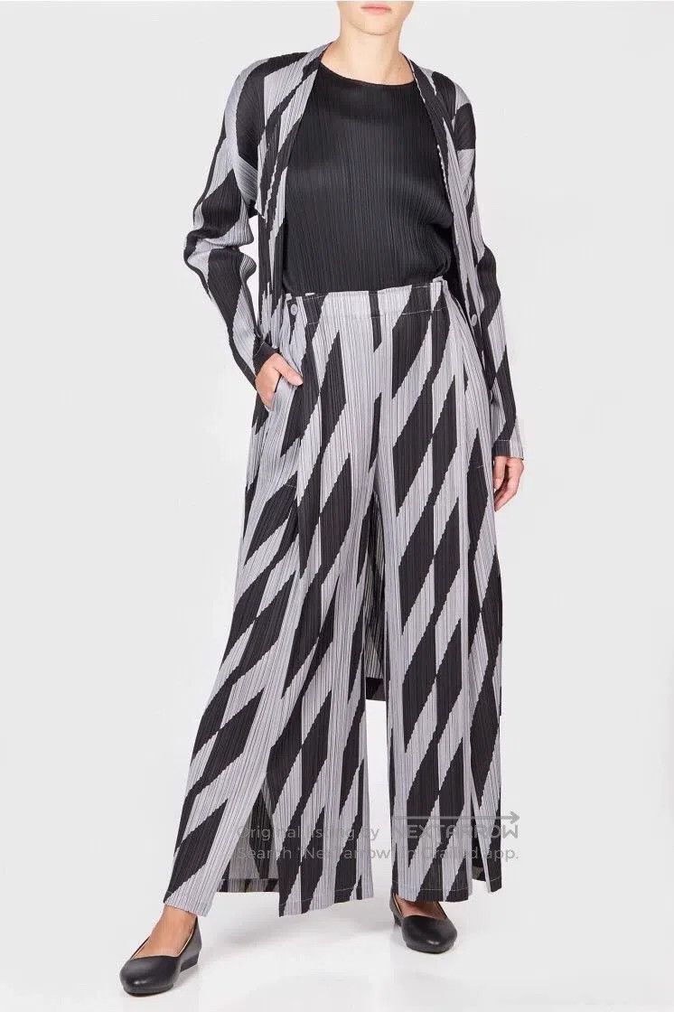 Issey Miyake Issey Miyake Long Cardigan Black Gray Color Block Size L / US 10 / IT 46 - 6 Thumbnail