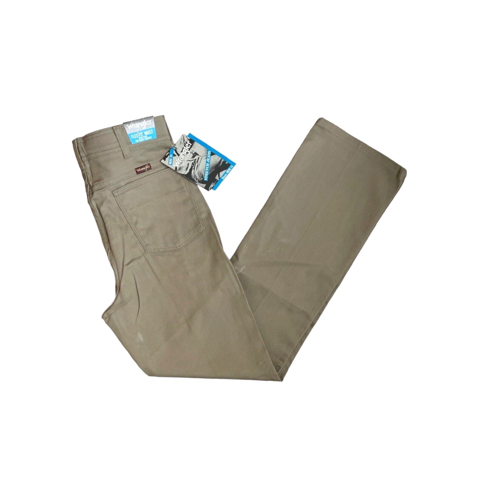 image of Vintage Wrangler Flex Fit Khaki Jeans Pants Size 34X32 Nos NWT 90's Usa Made in White, Men's