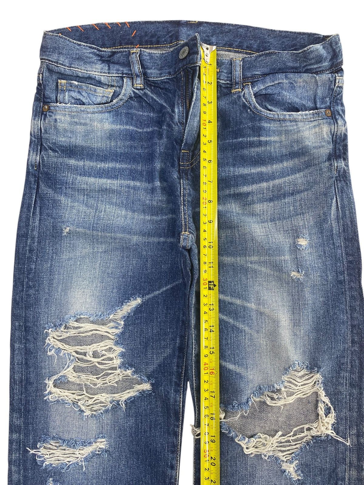 Japanese Brand Japanese Brand Whiskers Faded Wash Style Distressed Jeans Size US 30 / EU 46 - 6 Thumbnail