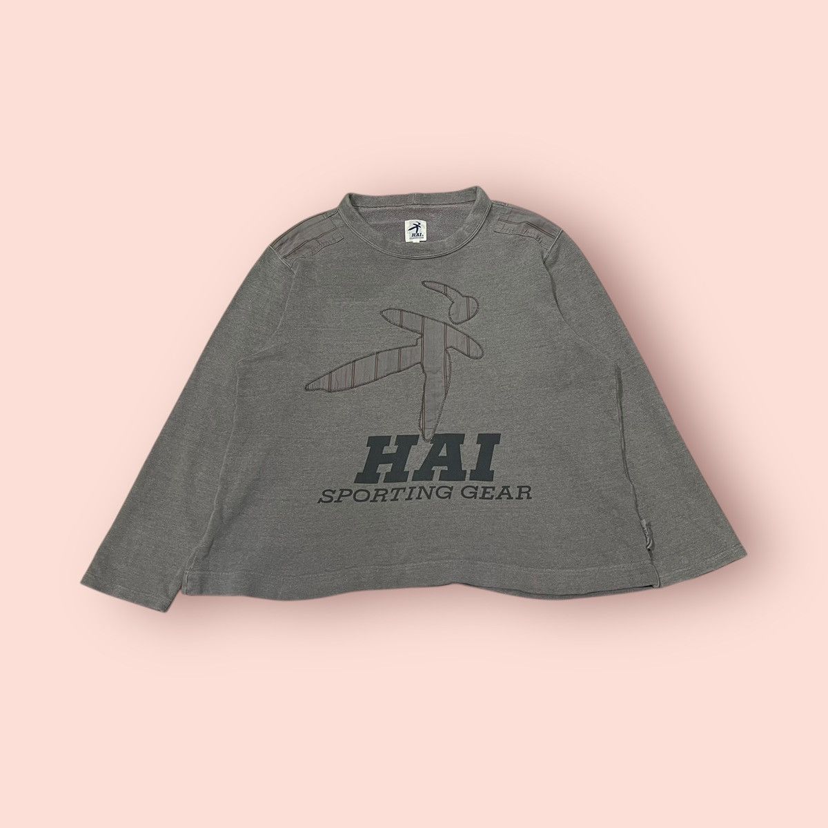 Hai Sporting Gear × Issey Miyake × Japanese Brand VINTAGE HAI SPORTING GEAR BIG PATCH LOGO PULLOVER SHIRT Size L / US 10 / IT 46 - 12 Thumbnail