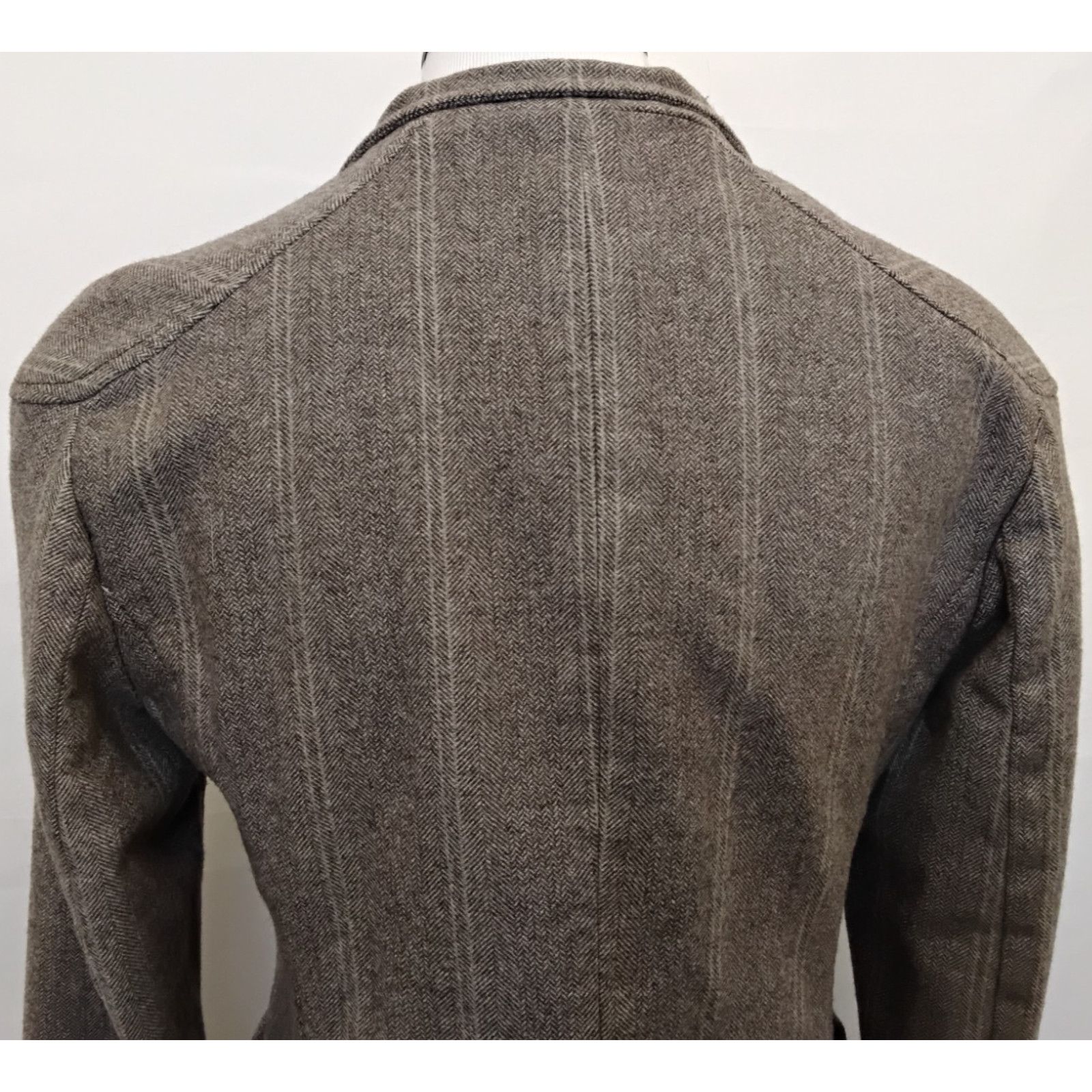 Luciano Barbera Luciano Barbera Blazer Women 42 Herring Bone Gray 100% Wool Size M / US 6-8 / IT 42-44 - 7 Thumbnail