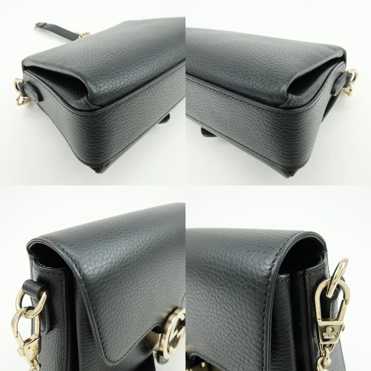 Gucci Gucci Interlocking G Flap Bag Calfskin Shoulder Black Size ONE SIZE - 5 Thumbnail