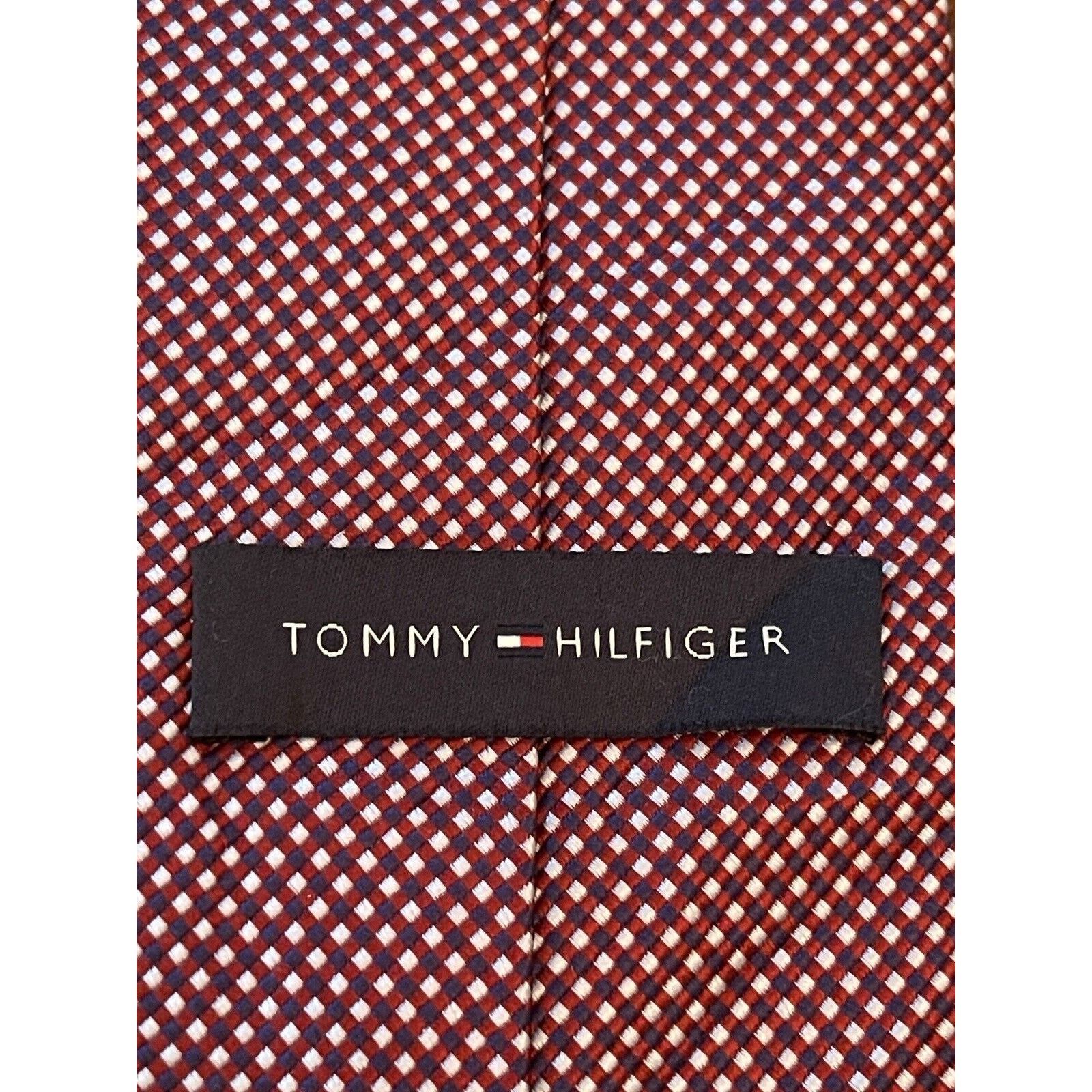 Tommy Hilfiger Tommy Hilfiger Burgundy Blue 100% Silk Made In China Size ONE SIZE - 8 Thumbnail