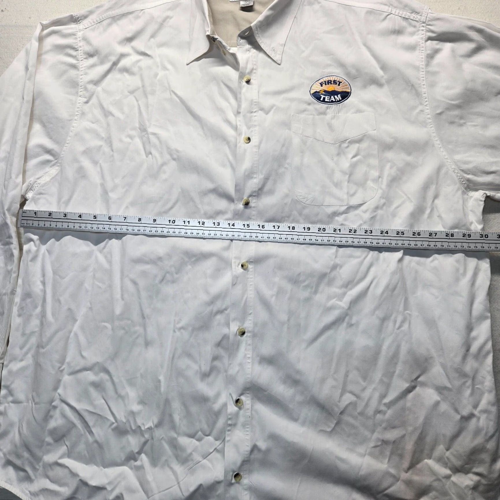 Logo 7 VINTAGE First Team Shirt White Button-Down Long Sleeve 4XLT Mens Logo Virginia VA 4XLT Tall Size US XXL / EU 58 / 5 - 5 Thumbnail