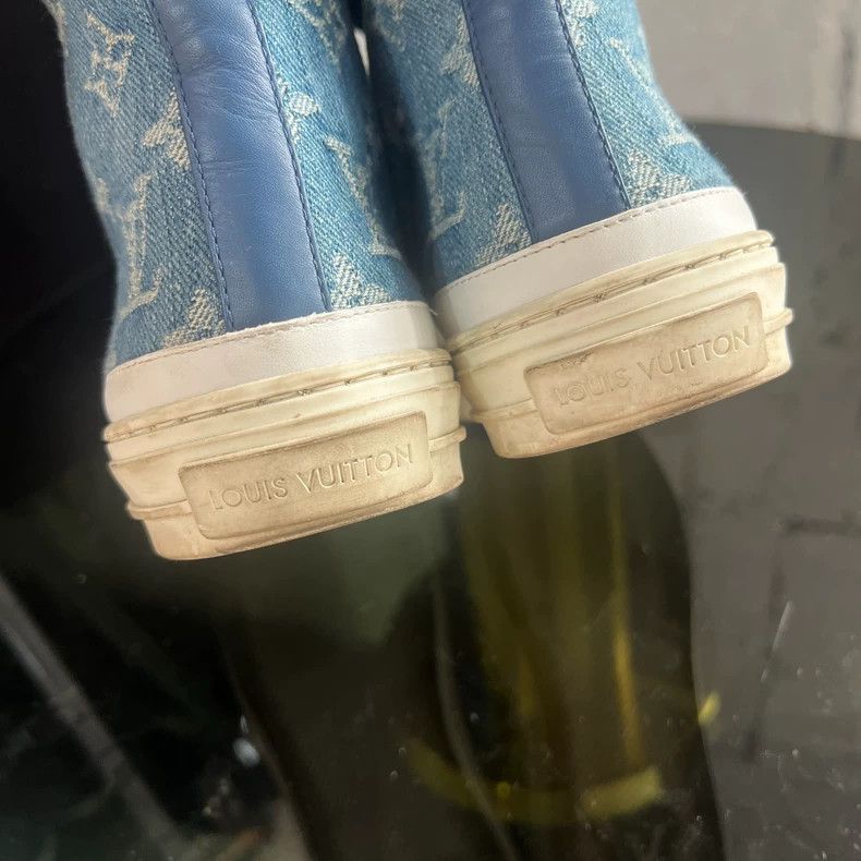Louis Vuitton Louis Vuitton Denim Blue High Top Board Shoes Size US 6 / IT 36 - 6 Thumbnail