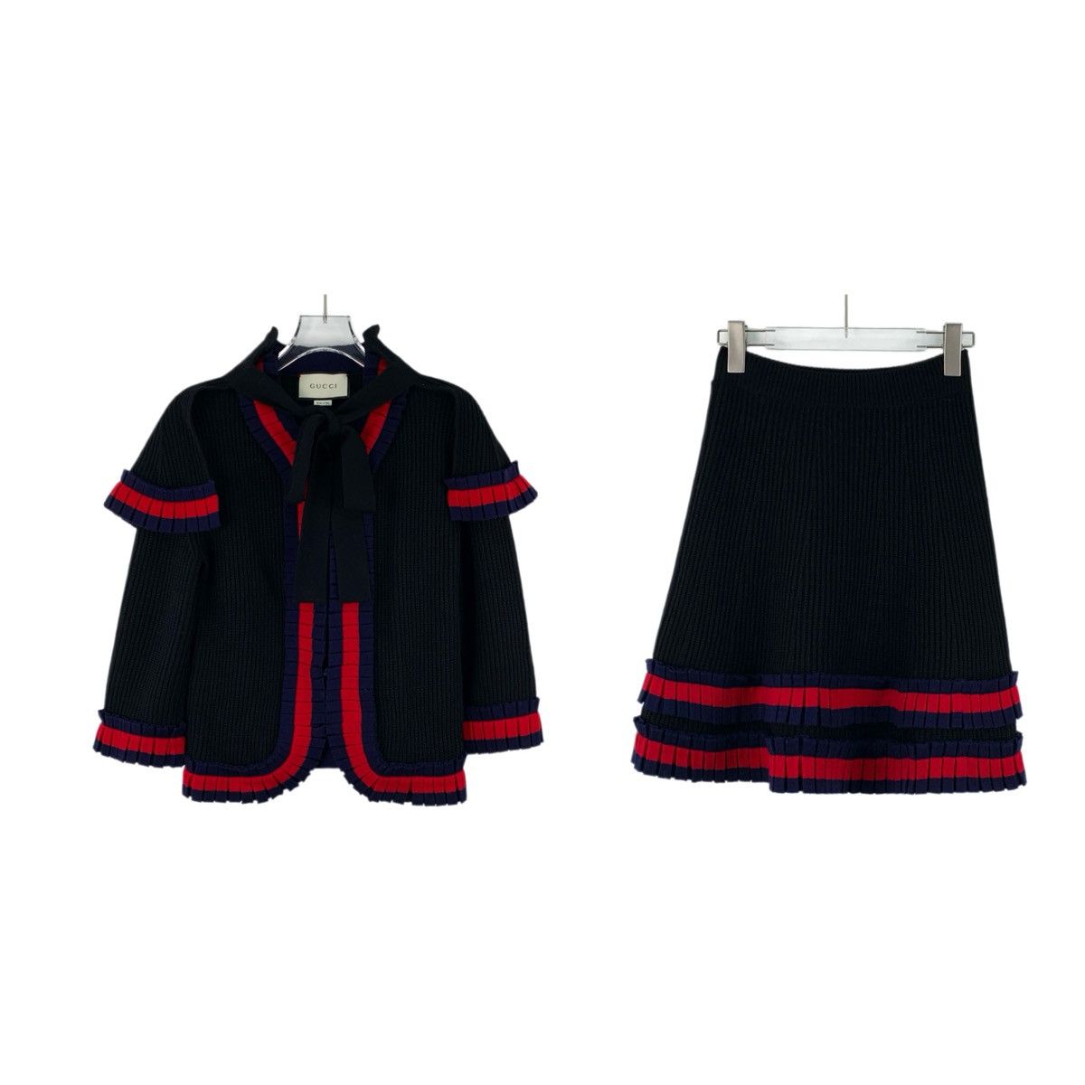 Gucci Gucci Black Lace Design Cotton Casual Knitted Set K26WX Size 26" / US 2 / IT 38 - 1 Thumbnail