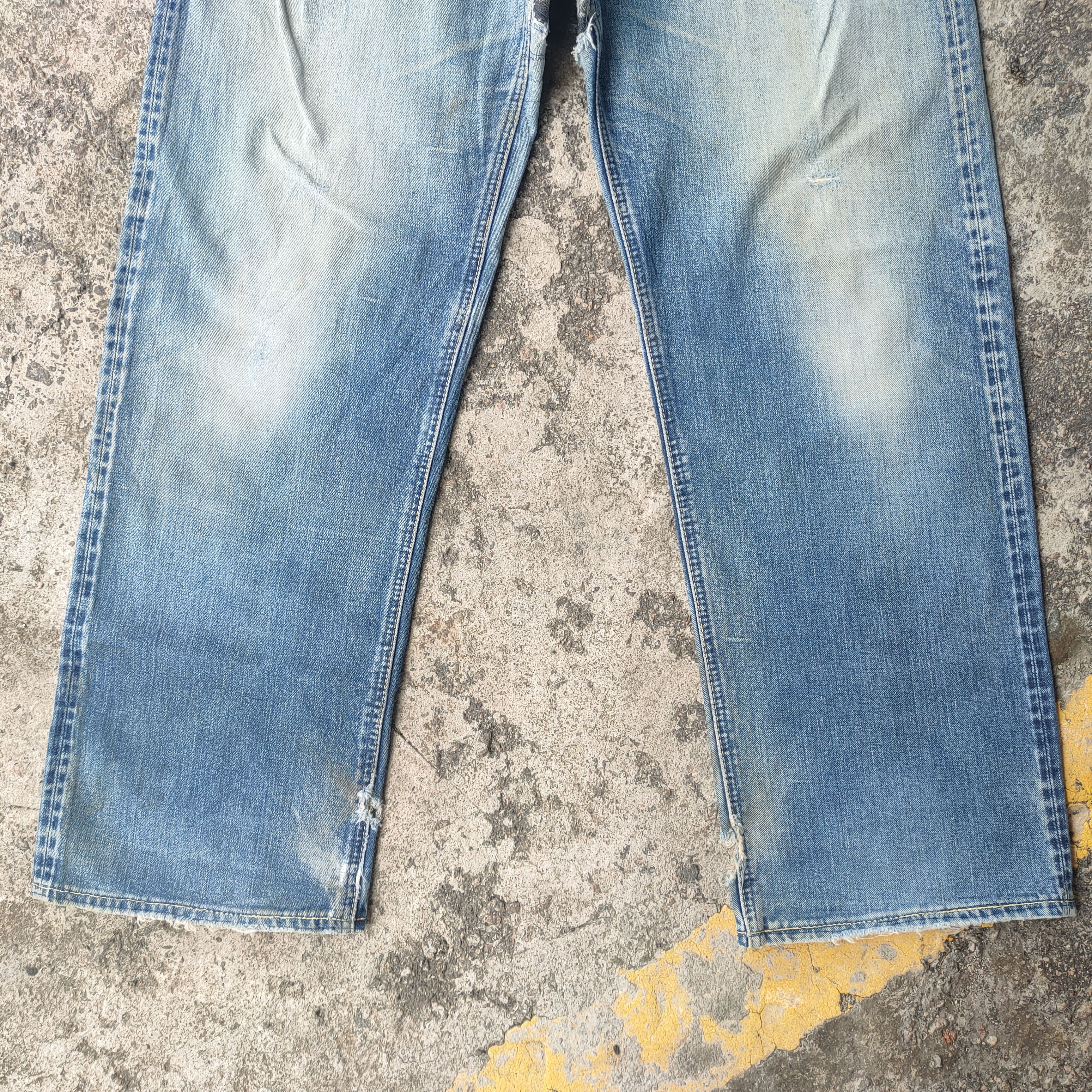 Union LA VINTAGE UNION MADE SELVEDGE FADED RIPPED JEANS DENIM PANTS Size US 34 / EU 50 - 5 Thumbnail