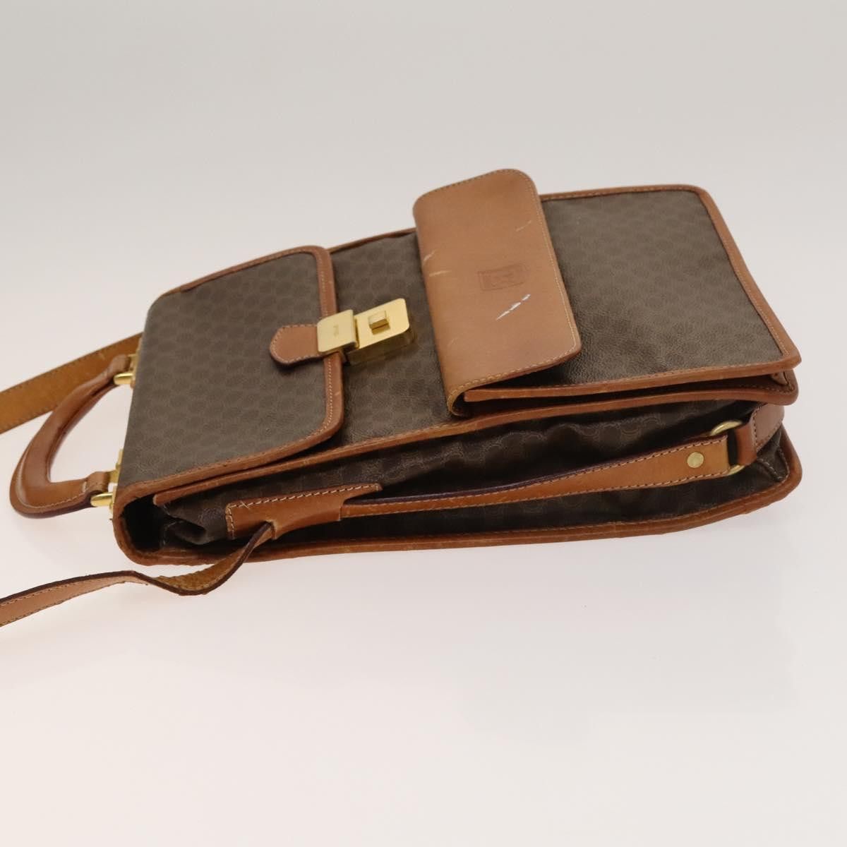 Celine CELINE Macadam Canvas Shoulder Bag Pvc Leather Brown Gold Size ONE SIZE - 5 Thumbnail