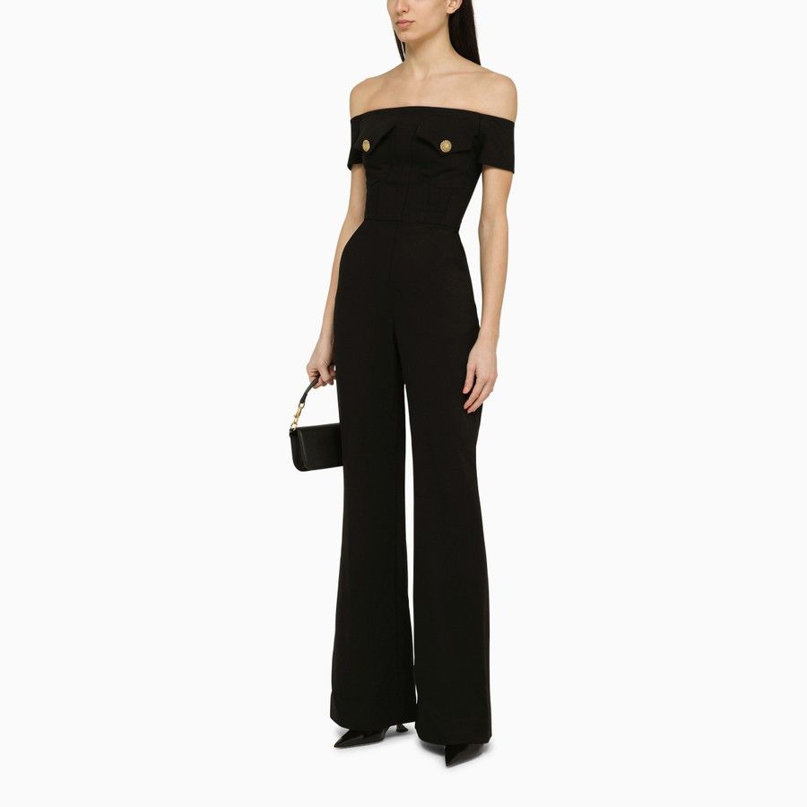 Balmain o1d2blof0824 Jumpsuits in Black Size 27" / US 4 / IT 40 - 2 Thumbnail