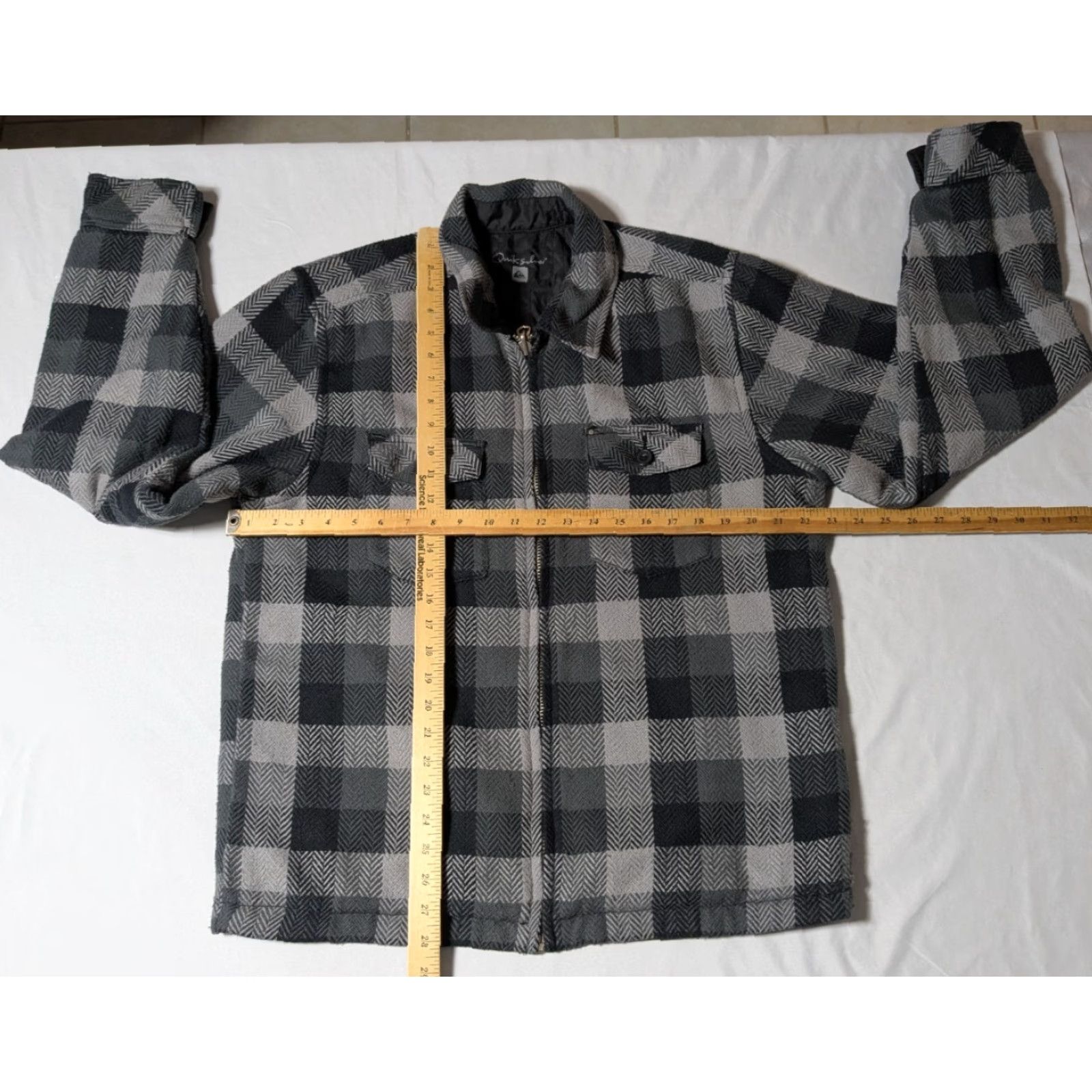 Quiksilver VINTAGE QUICKSILVER Men Reversible Plaid + Solid Jacket XL Black Gray Windbreaker Regular Size XL Men Womens Debatable Size US XL / EU 56 / 4 - 4 Thumbnail