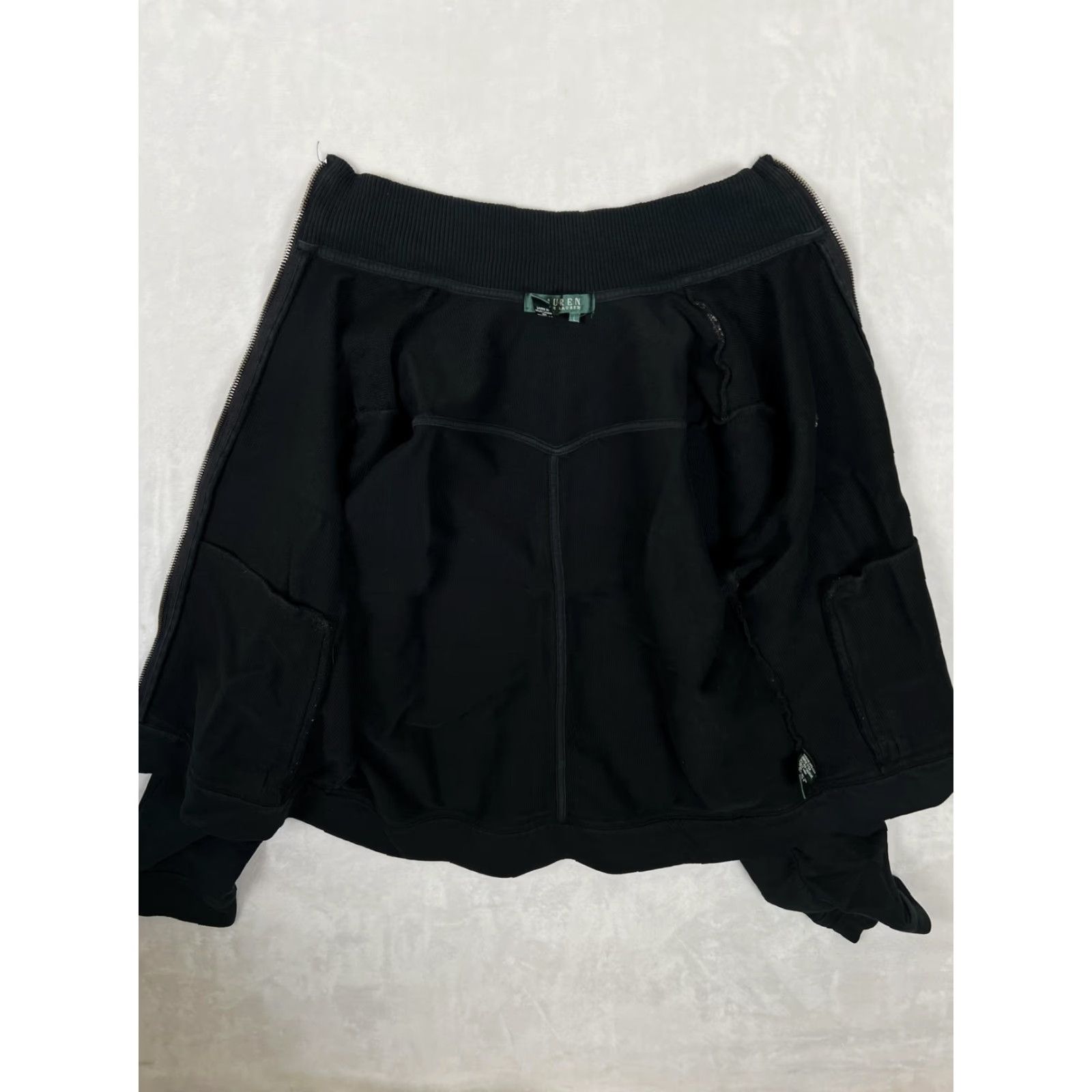 Ralph Lauren Lauren Ralph Lauren Sweatshirt Women's Large Black Bomber Full Zip Knit Collar Size L / US 10 / IT 46 - 6 Thumbnail