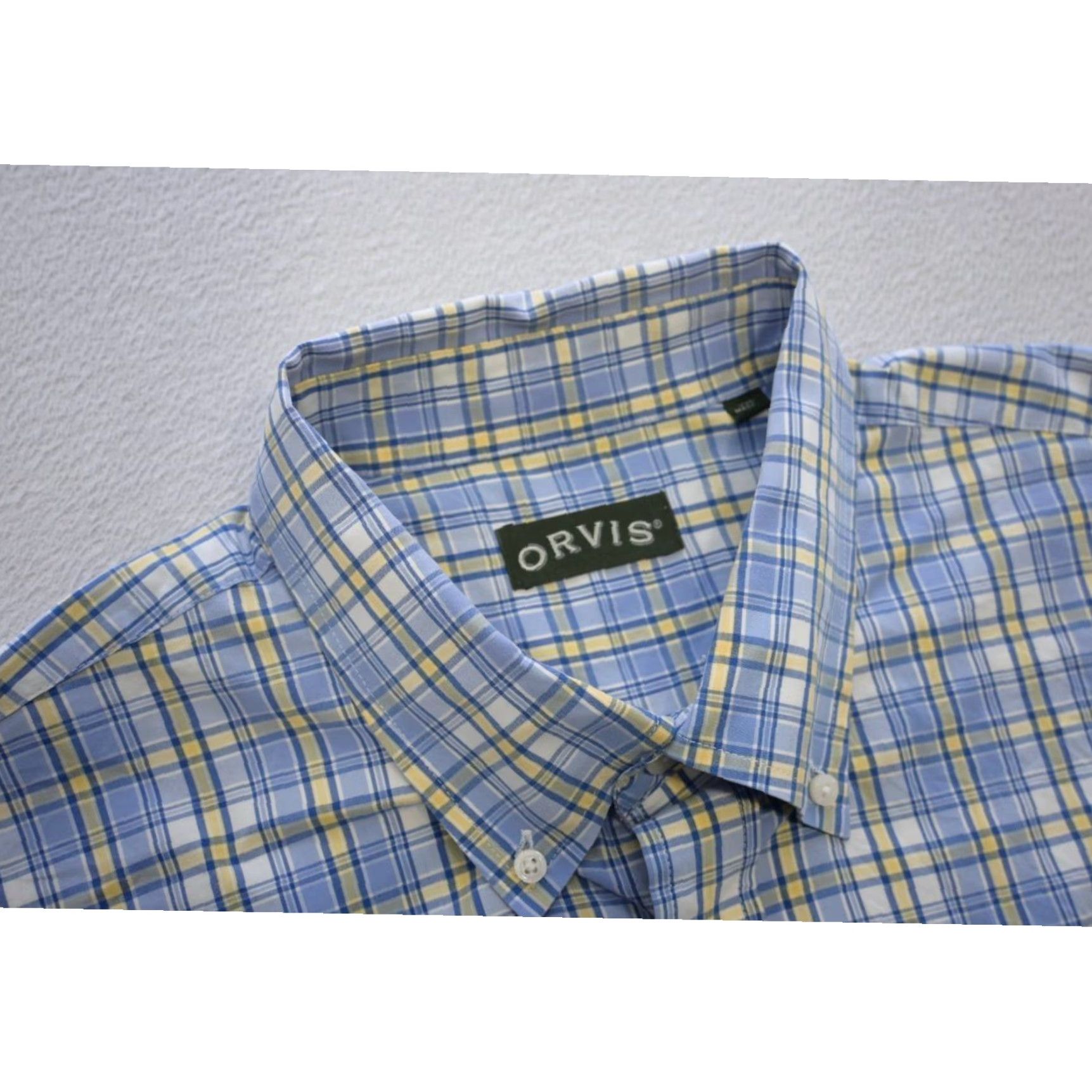 ORVIS Plaid Flannel Shirt Mens 2XL Long Sleeve Button-Front Cotton