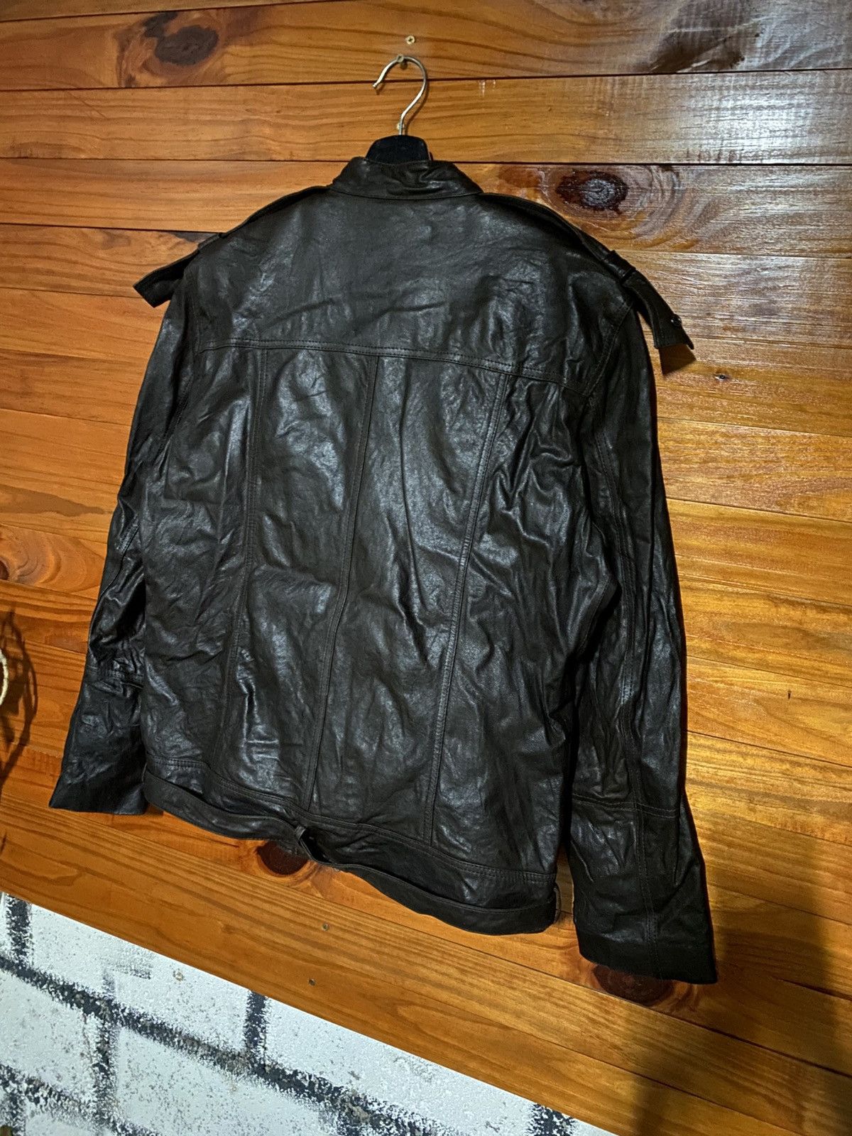 Vintage Vintage Korean Moto-Utility Leather Jacket Dark Brown Size US M / EU 48-50 / 2 - 9 Thumbnail