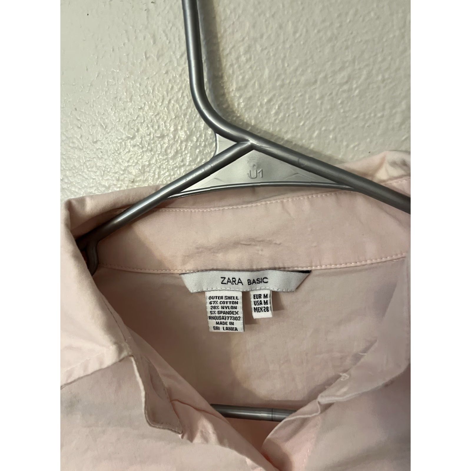 Zara Zara Basic Button-Up Shirt Women’s Medium Pink Collared Long Sleeve Size M / US 6-8 / IT 42-44 - 3 Thumbnail